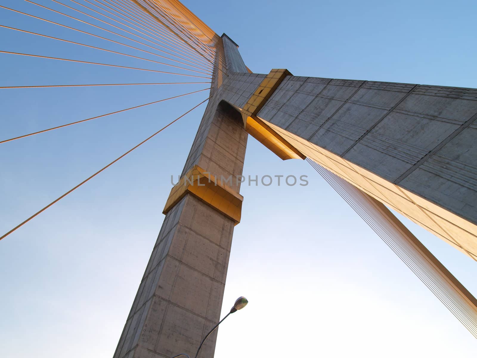 Mega sling Bridge,Rama 8, in bangkok Thailand by jakgree