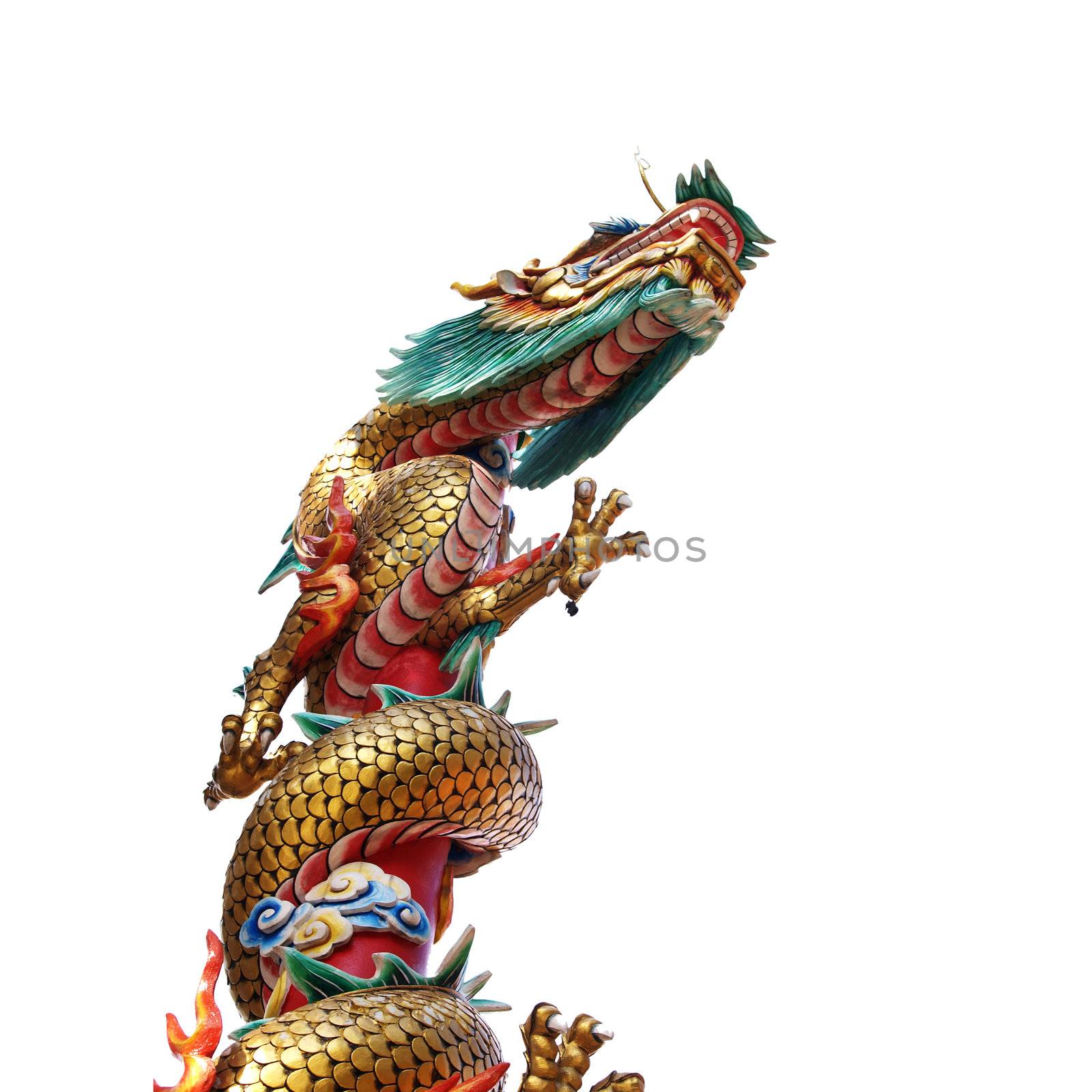  Chinese style dragon statue isolate on white background (from t by jakgree