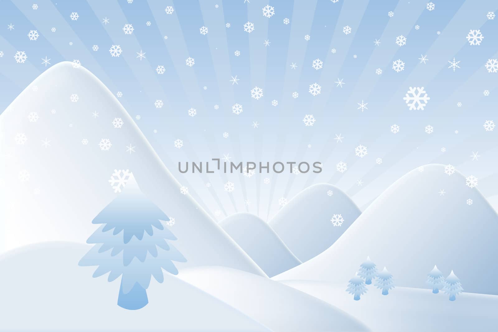 Christmas background,Snow man with mountain