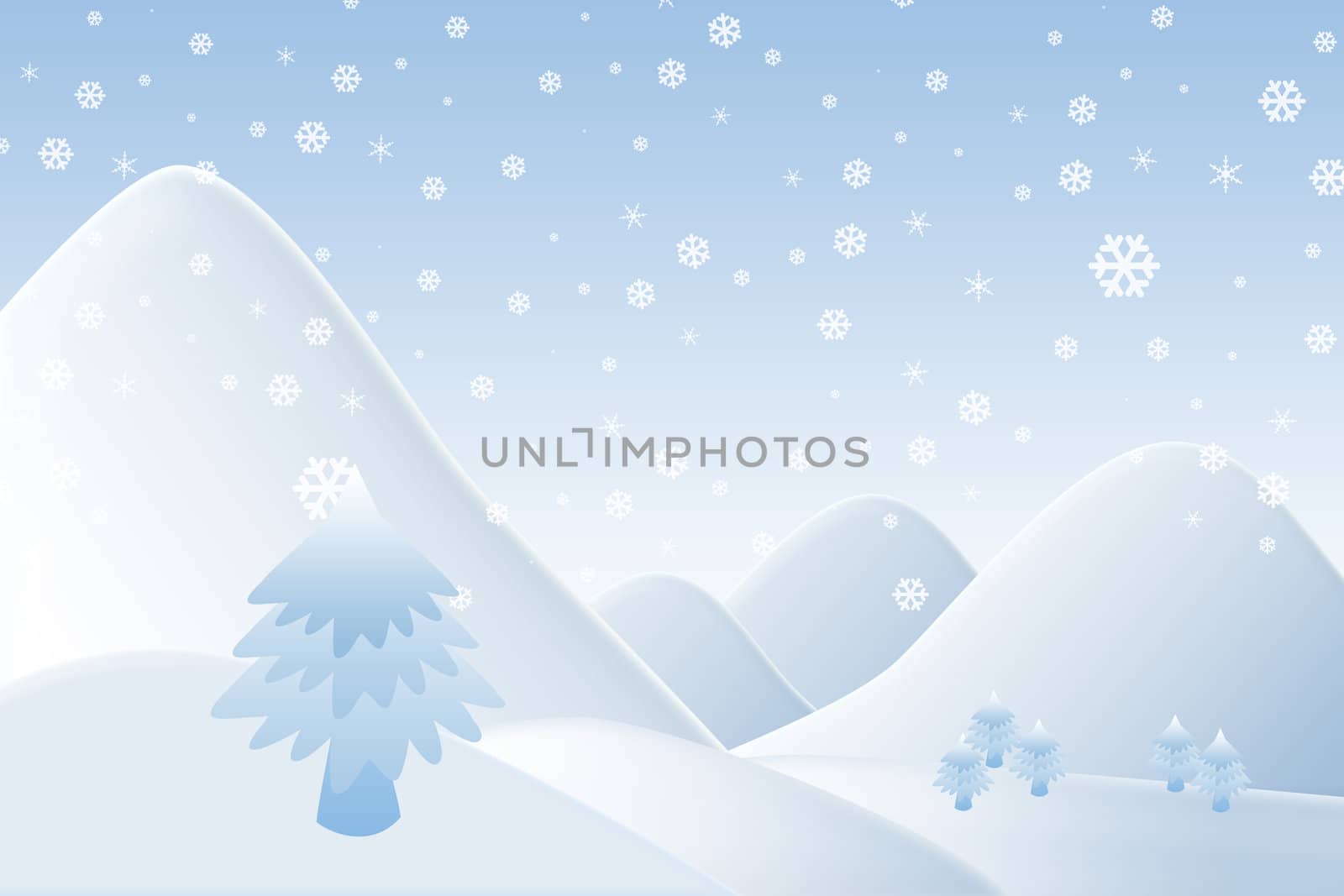 Christmas background,Snow man with mountain by jakgree