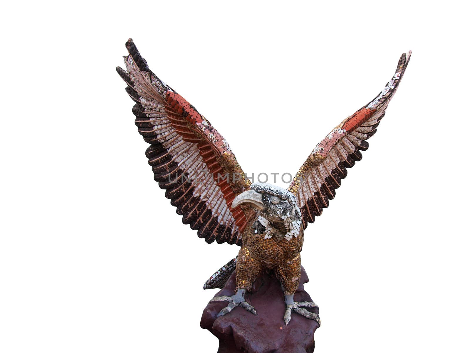 Sculpture of eagle at Maha Samanaram templein Petchburi ,Thailan by jakgree