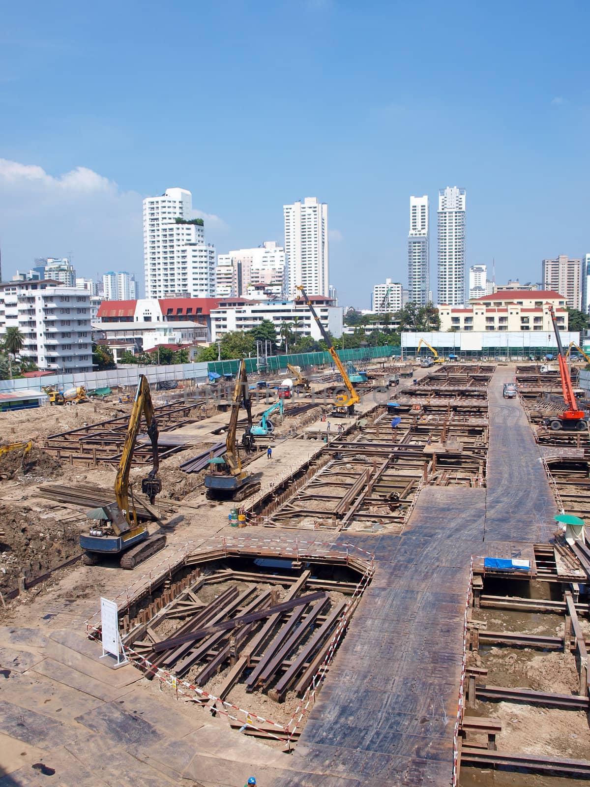 Construction site of modern building