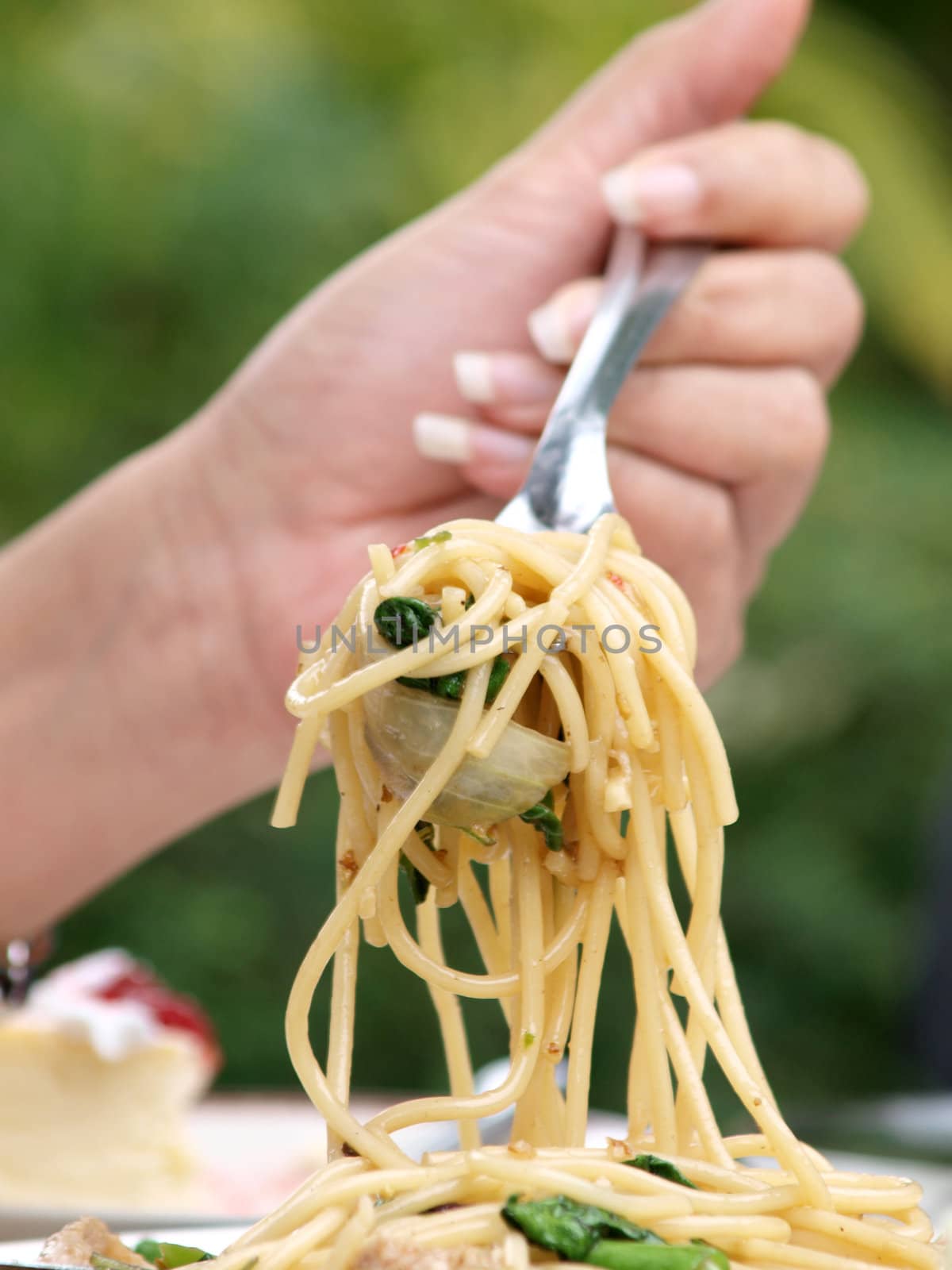close-up of spaghetti 