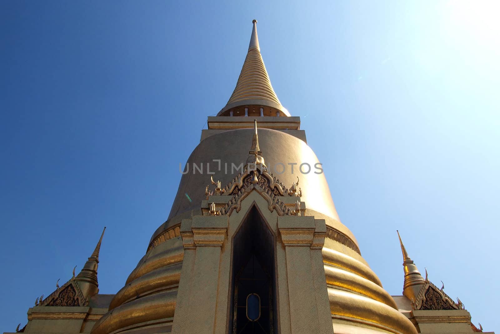 Golden pagoda in Grand Palace ,Bangkok Thailand      