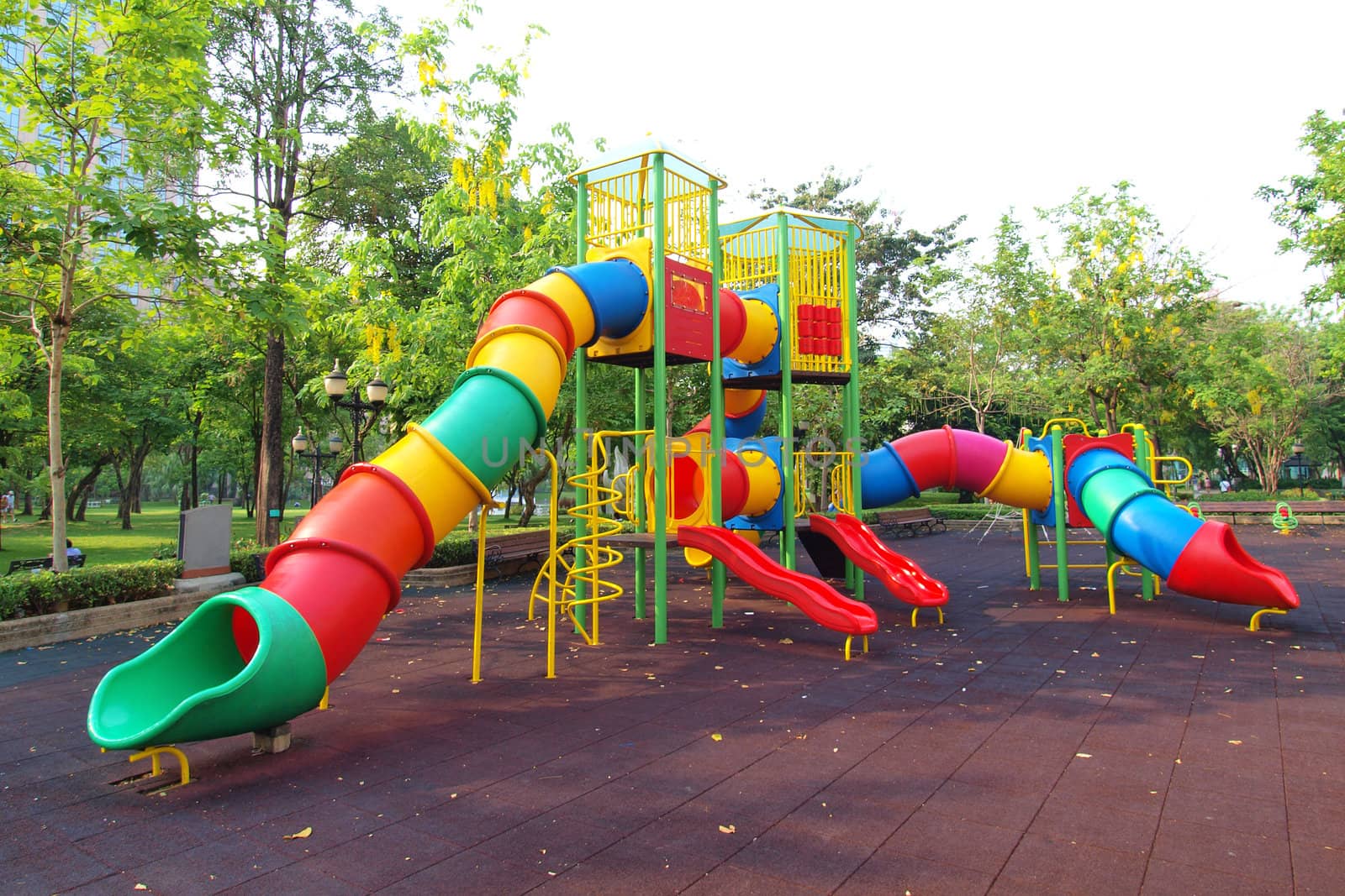 Colorful playground in a city park
