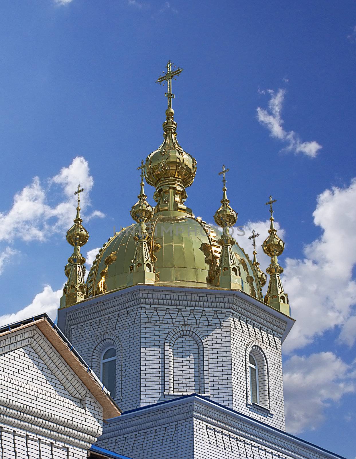 Church against a blue sky, East Europe