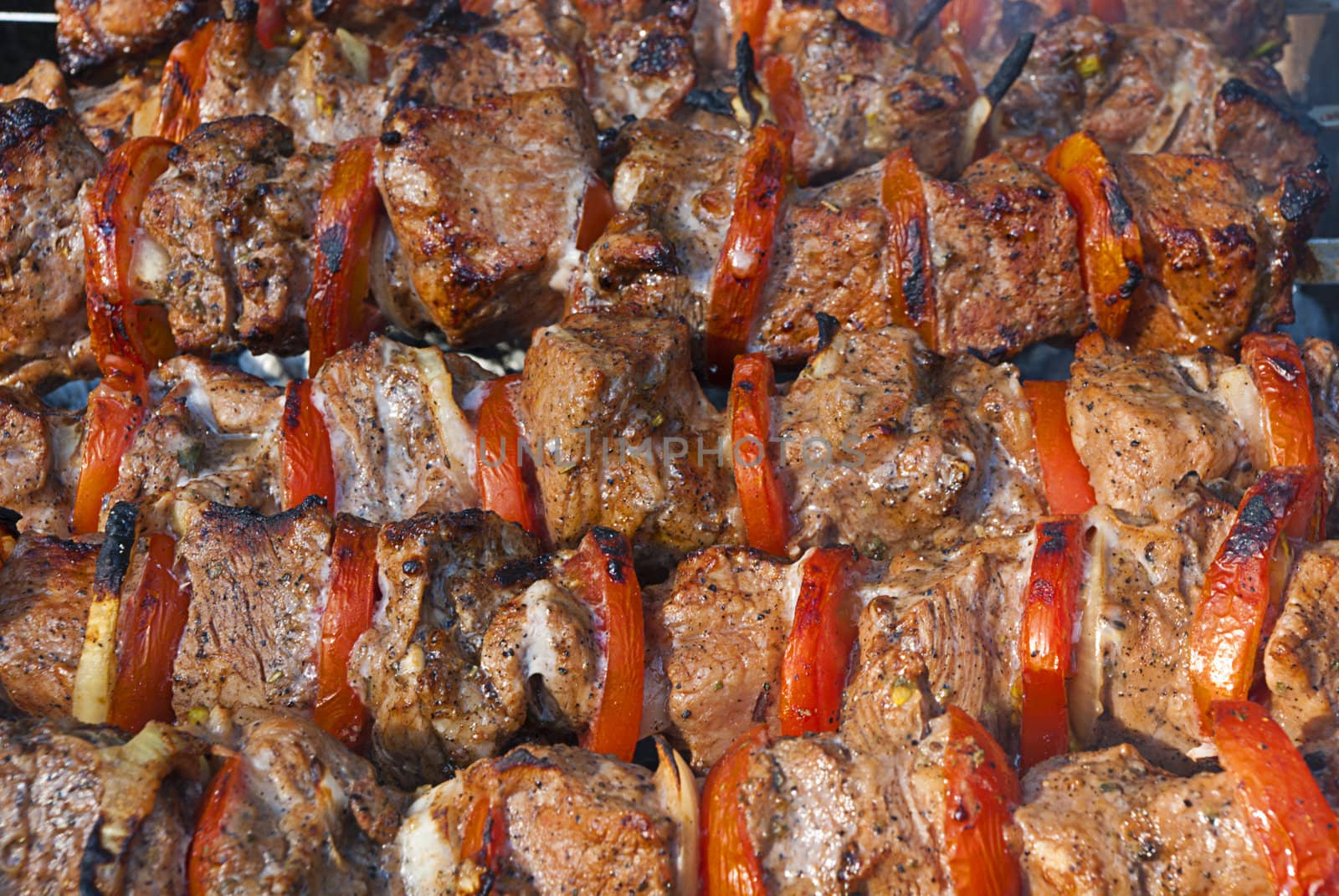 Barbecue is close up image