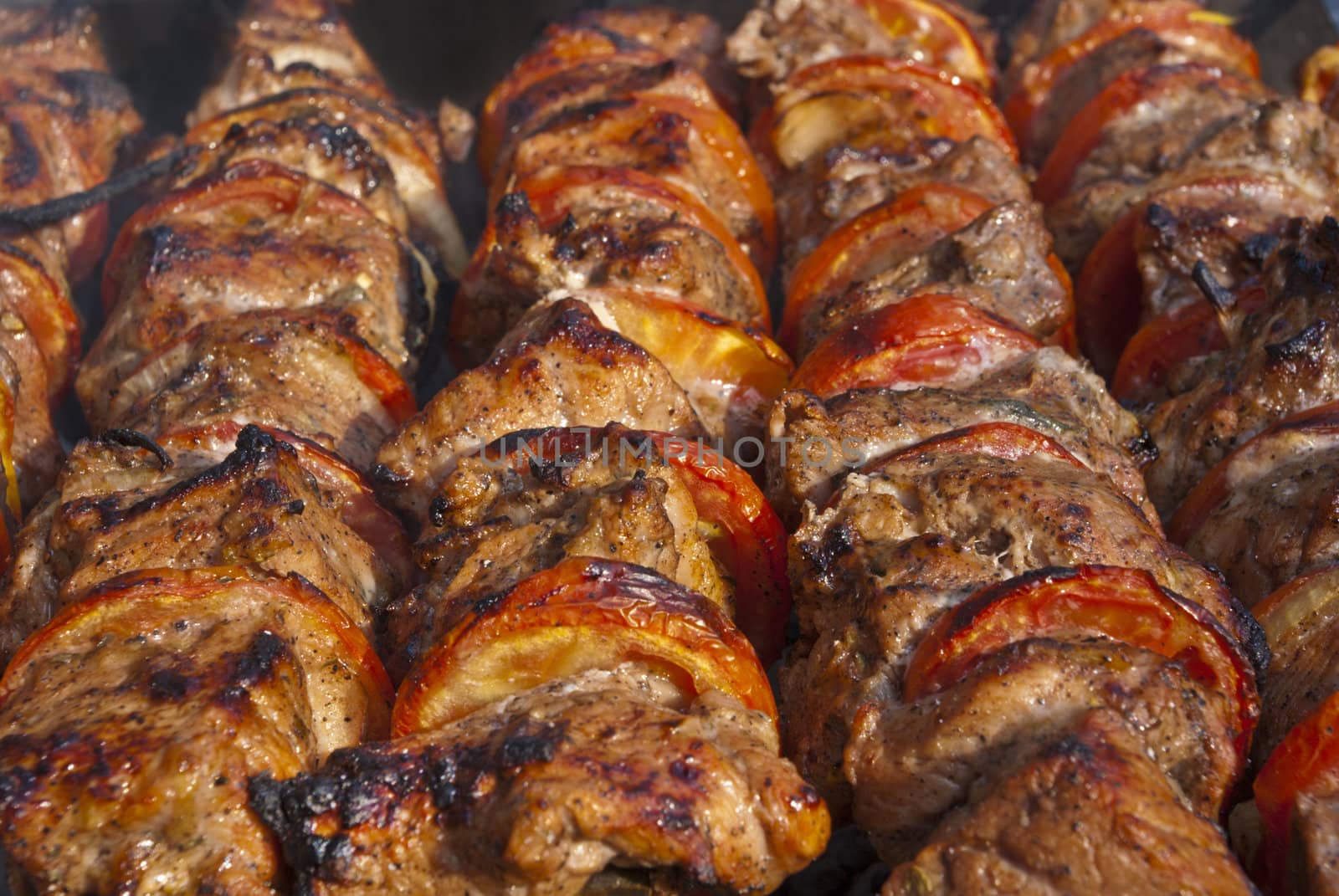 Barbecue is close up image