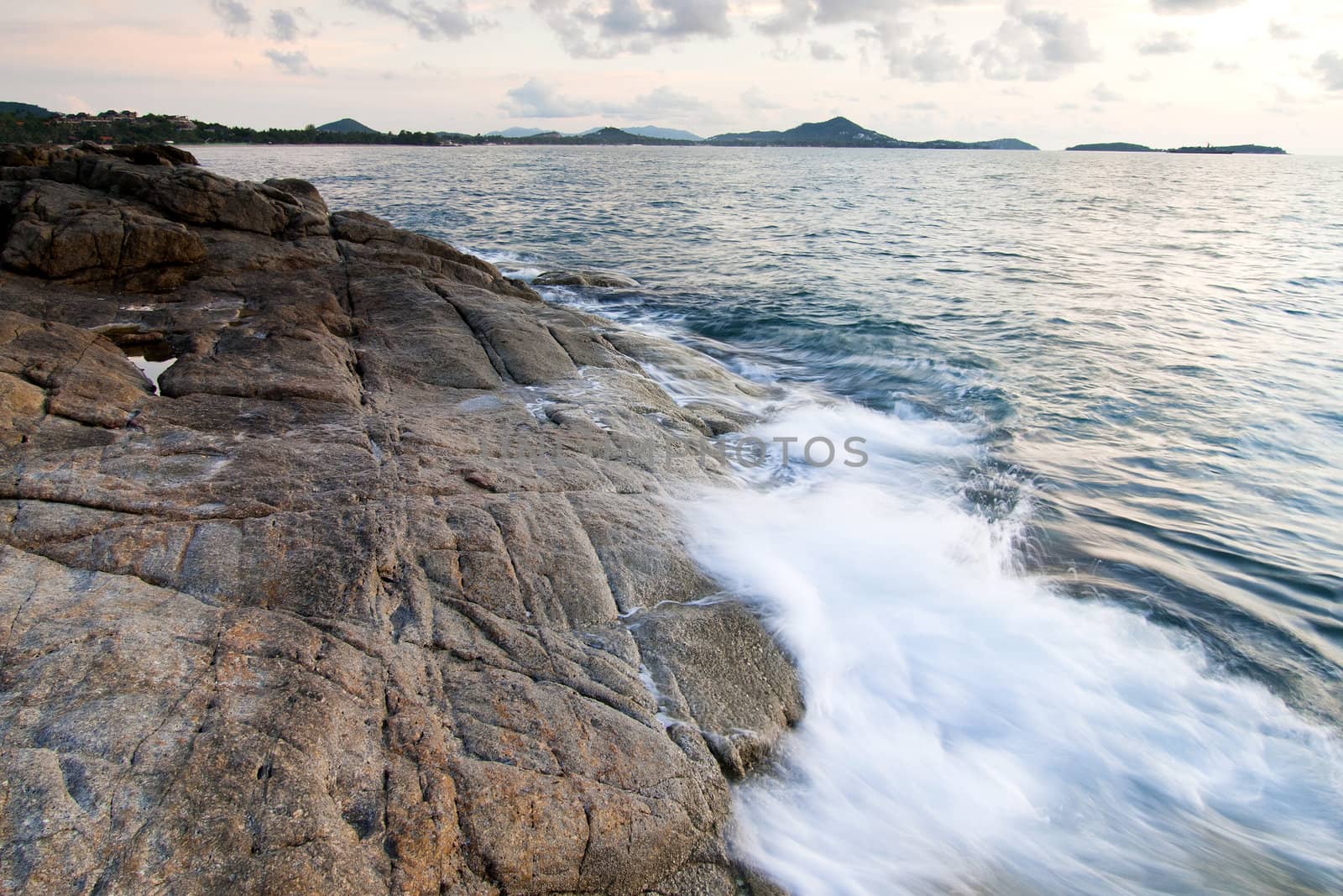 Beautiful seascape. Sea and rock