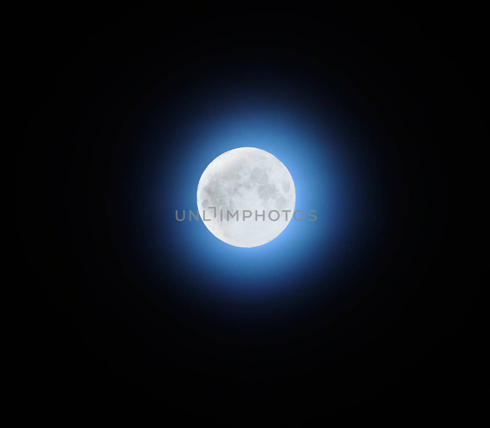 full moon over dark sky with.