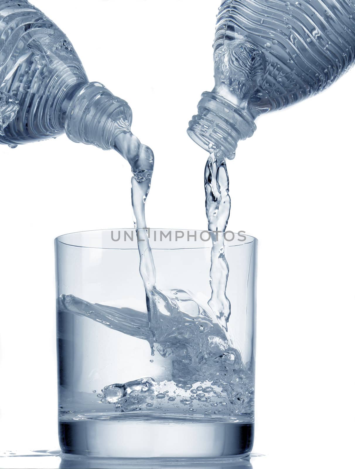 Mineral water on a white background                               