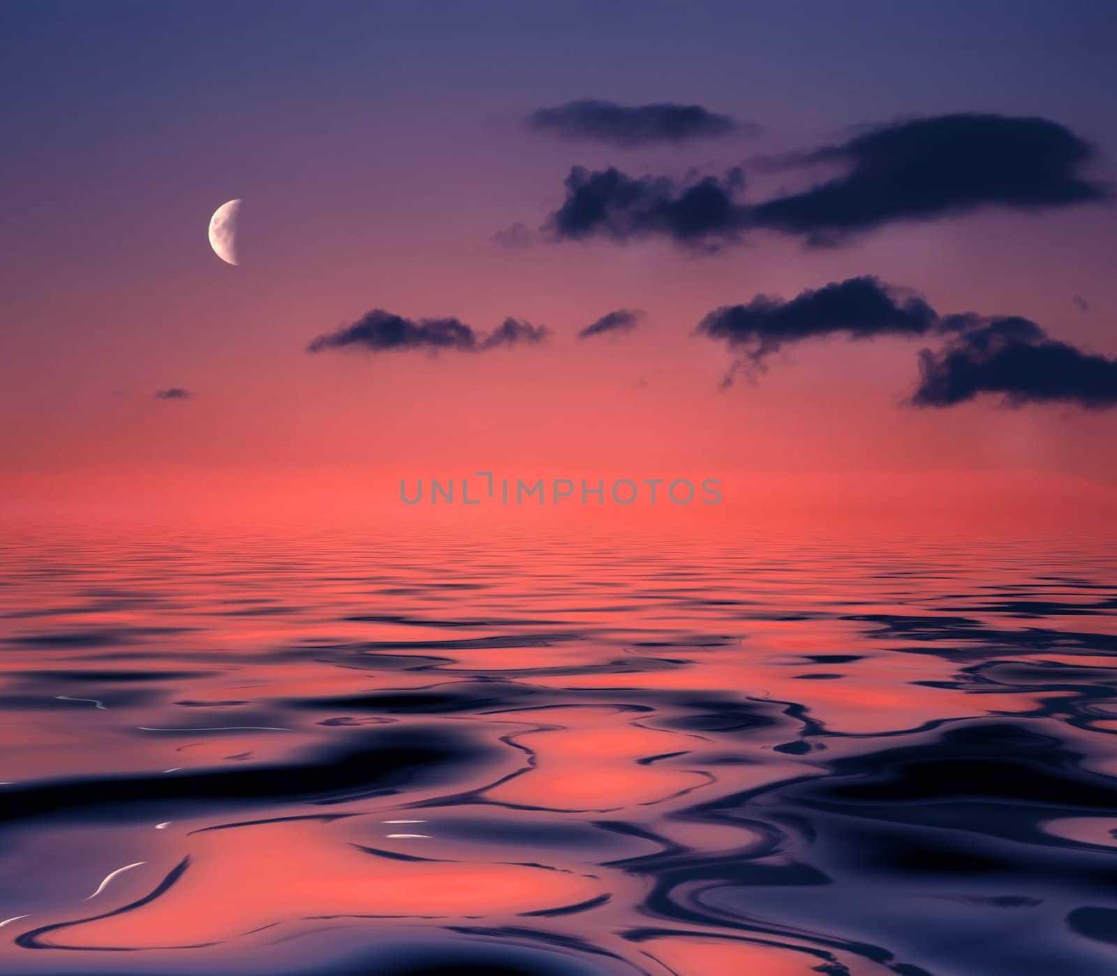 The moon in the evening sky