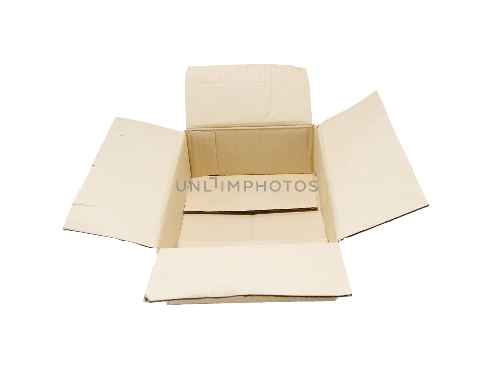 empty cardboard box isolated on the white background