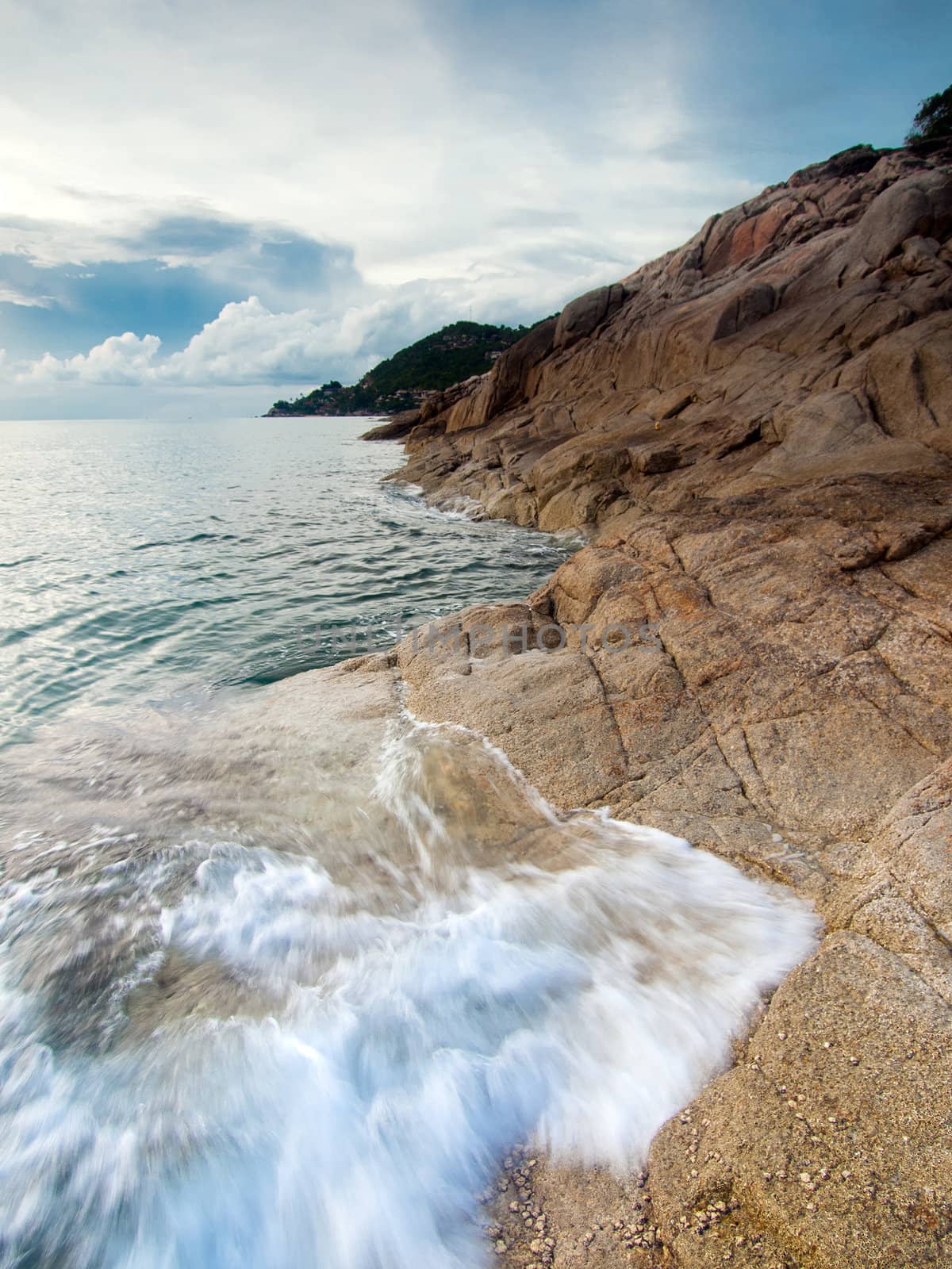 Beautiful seascape. Sea and rock