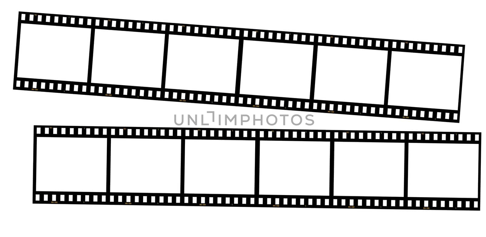 Film strips isolated on white. great for borders, frames, backgrounds, etc. Very high quality so you can resize without loosing clarity.