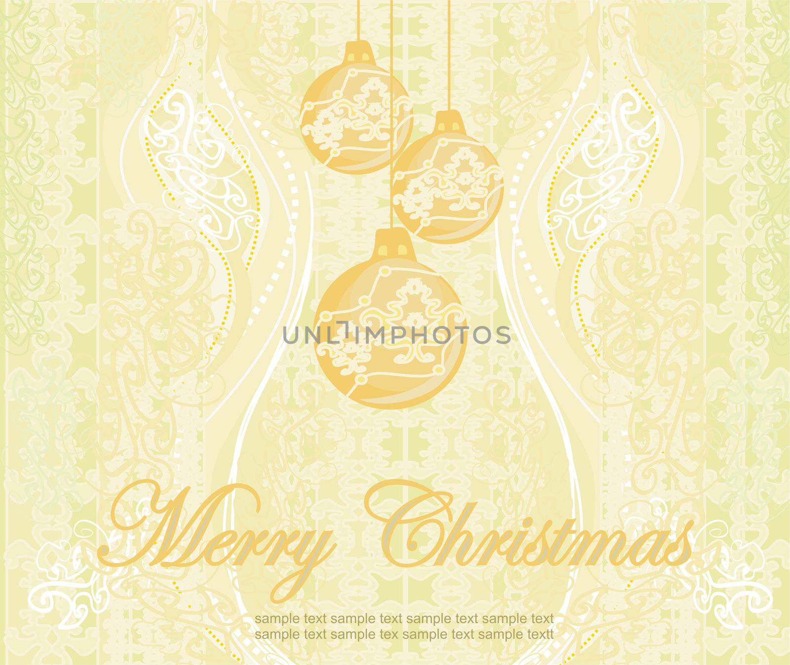 elegant christmas background with gold baubles
