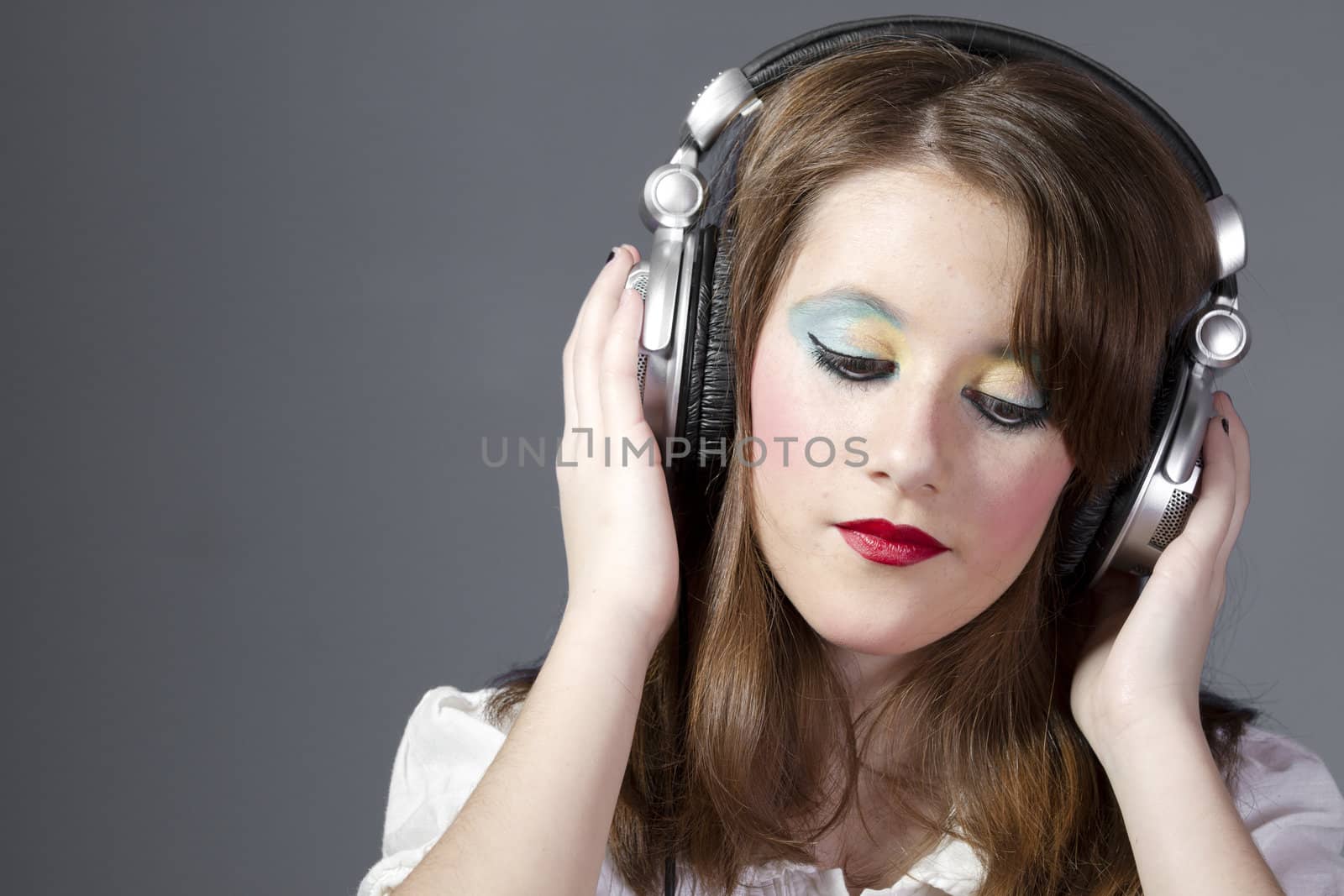 beautiful teenager with earphones