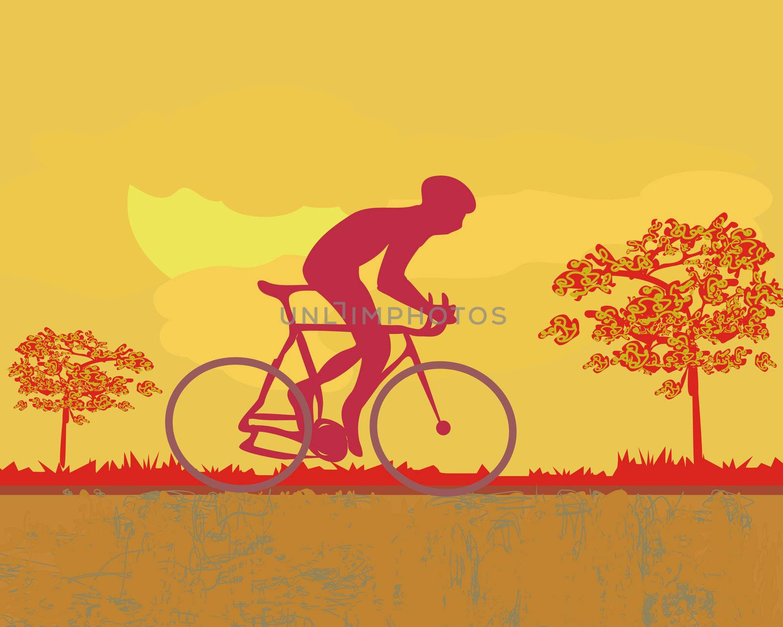 Cycling Grunge Poster Template vector by JackyBrown