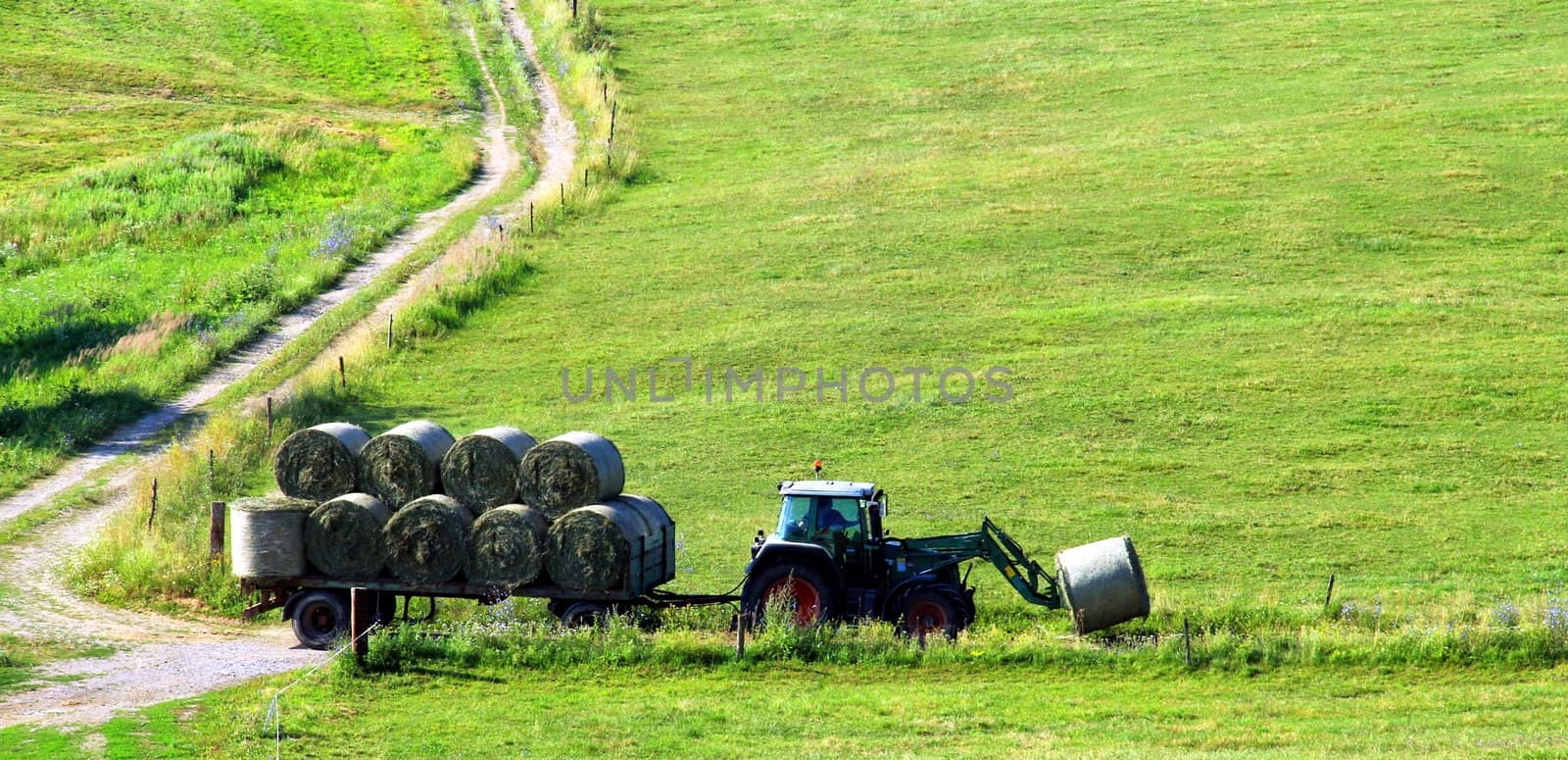 Bale on trailer.