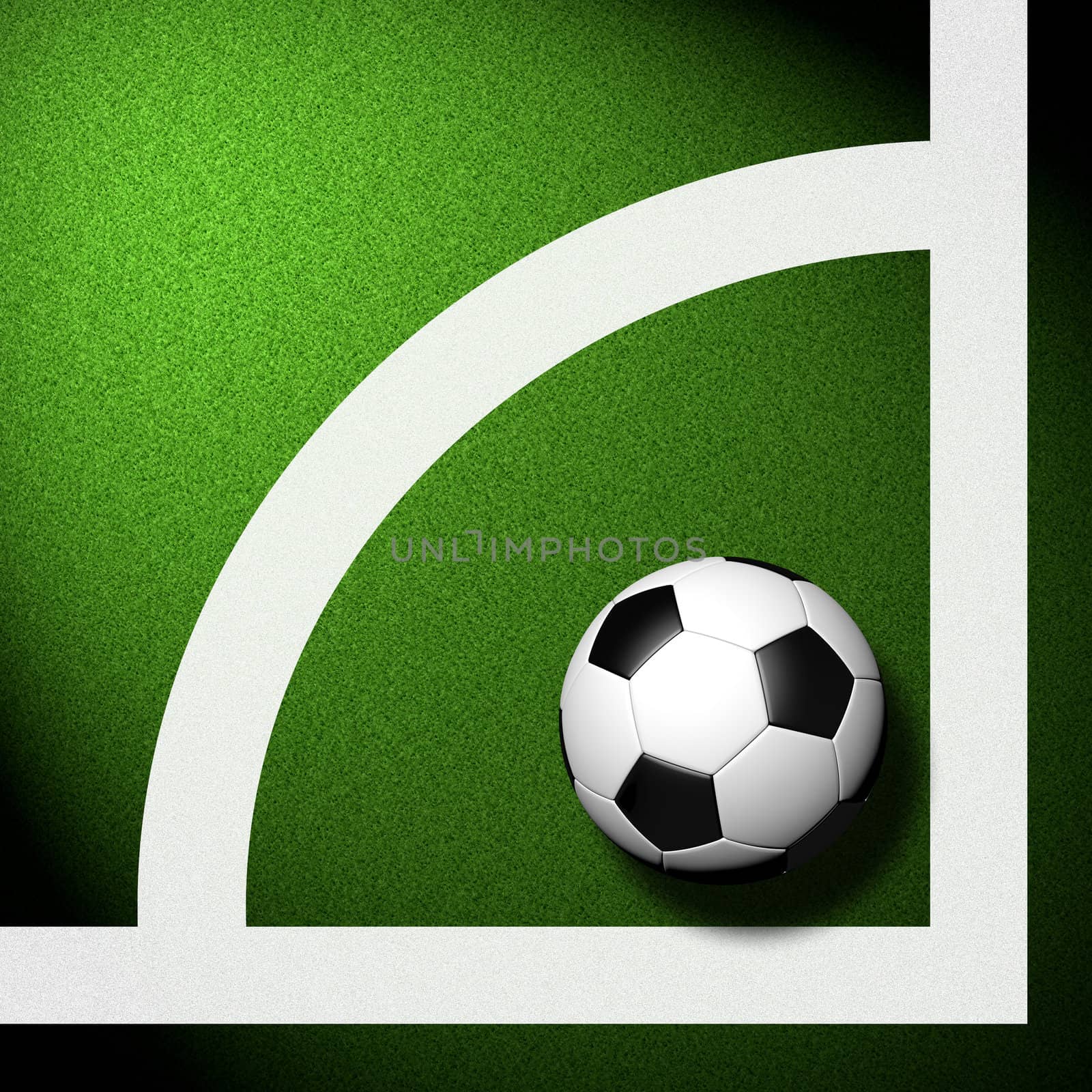 Football ( soccer ball ) in green grass by jakgree