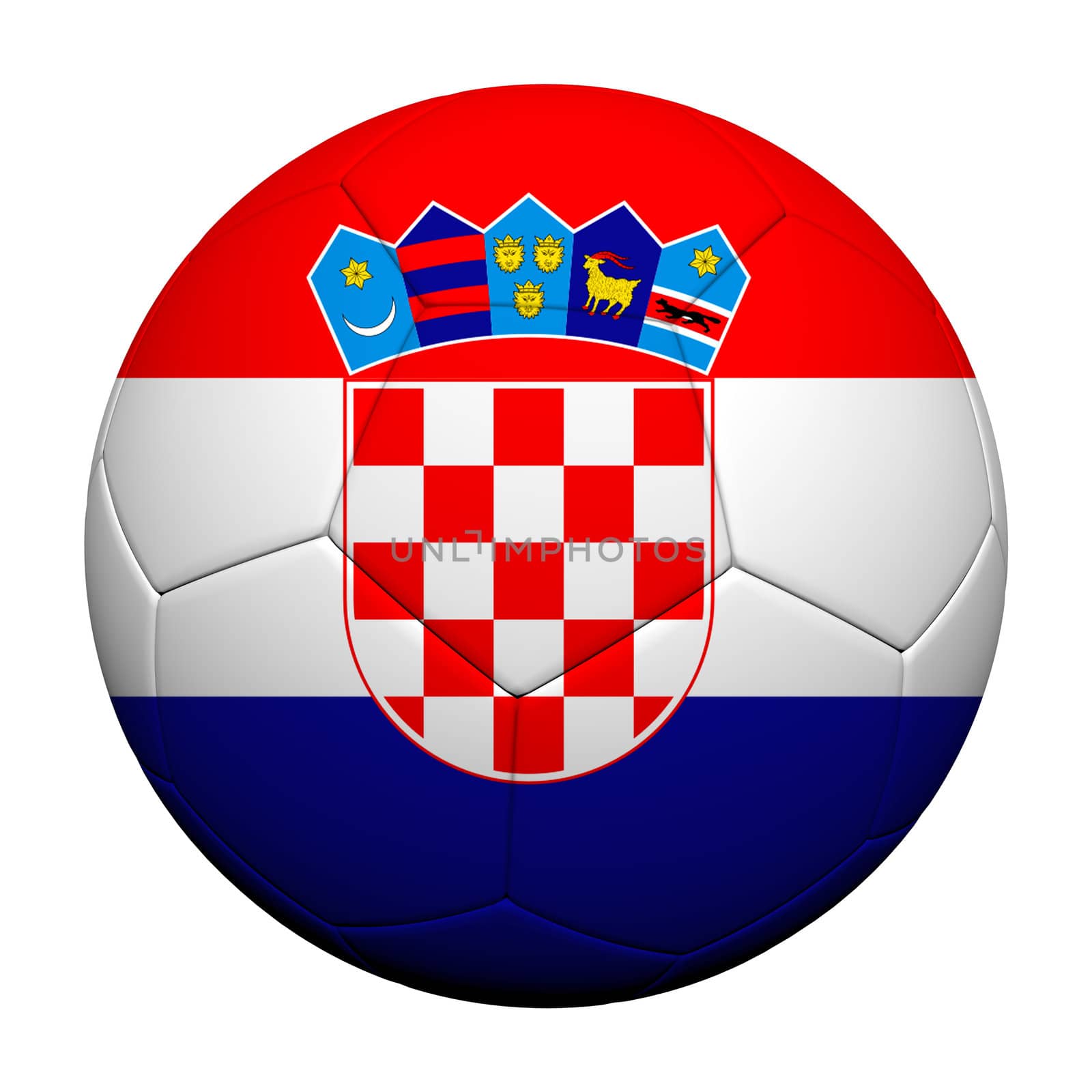 Croatia Flag Pattern 3d rendering of a soccer ball  by jakgree