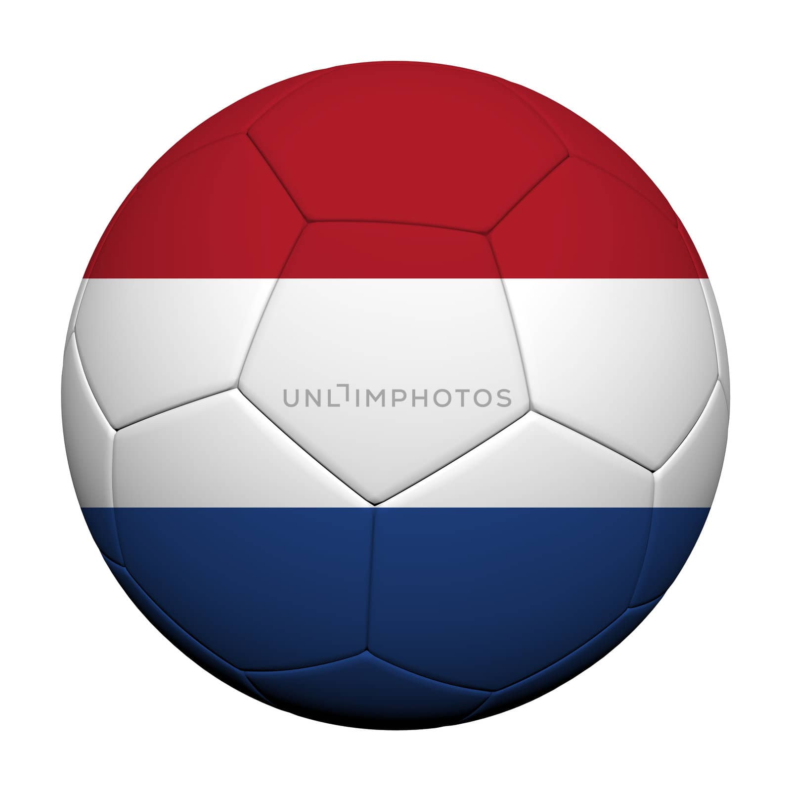 Netherlands Flag Pattern 3d rendering of a soccer ball  by jakgree