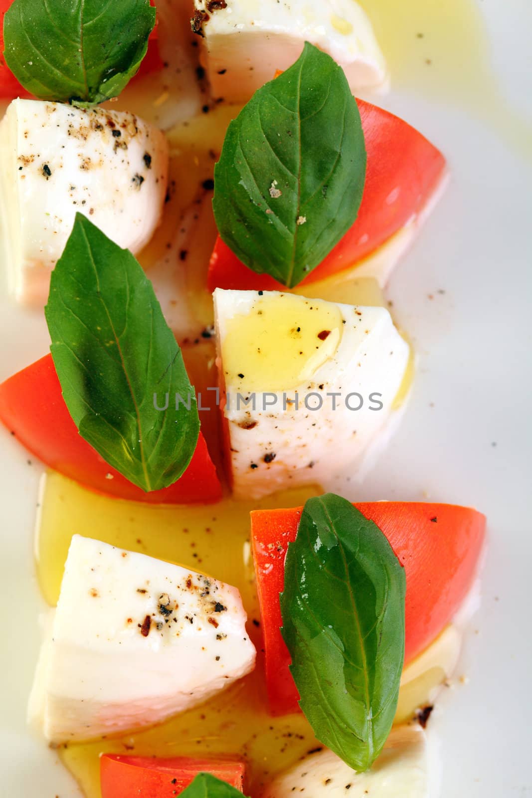 Italian food mozzarella cheese and tomatoes caprese