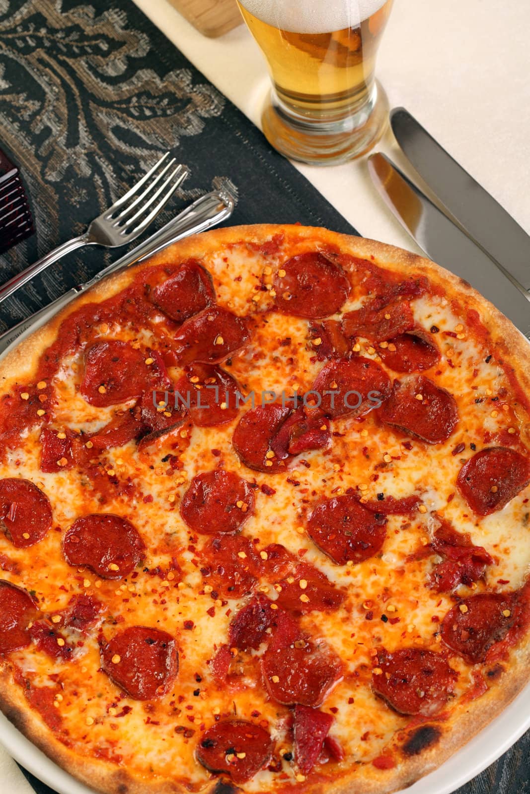 Pizza with salami and hot chilli by shamtor
