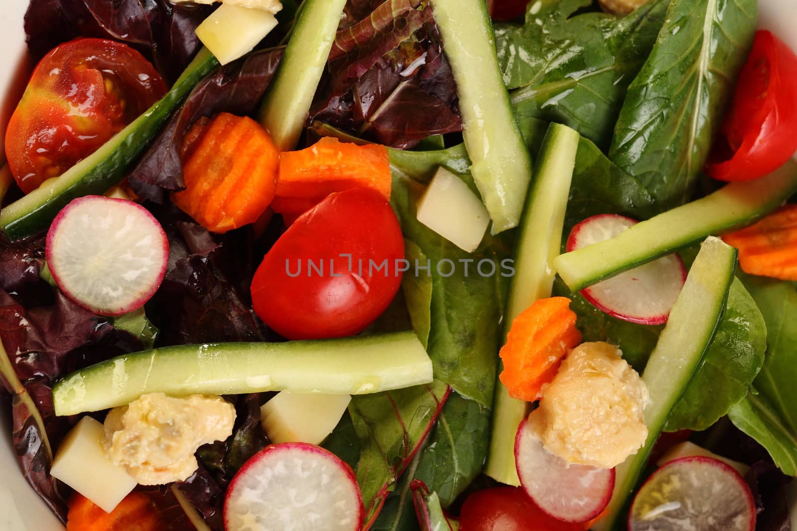 Close up of fresh and delicious salad