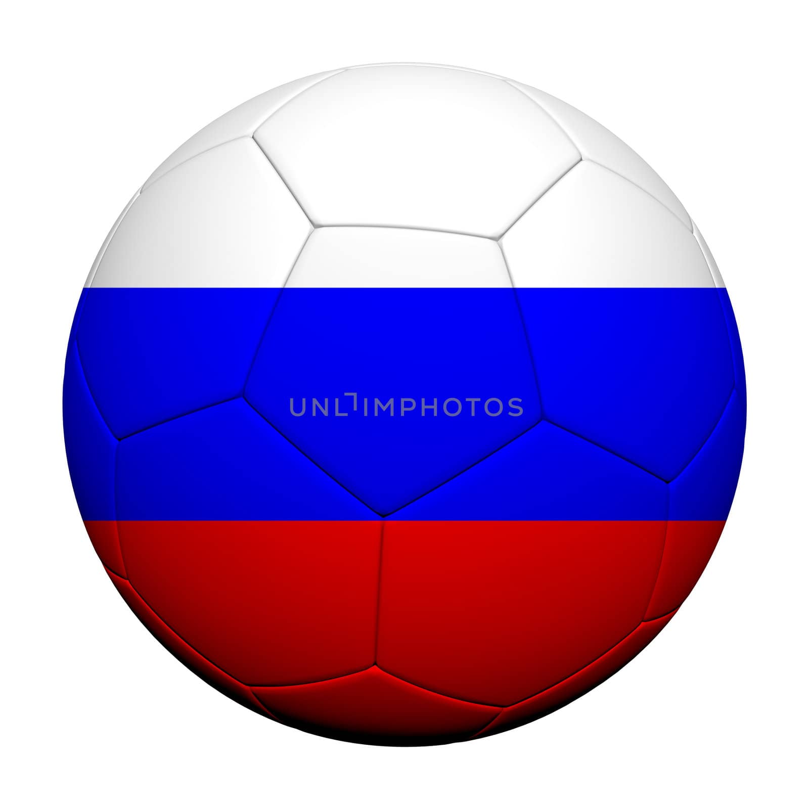 Russia Flag Pattern 3d rendering of a soccer ball  by jakgree