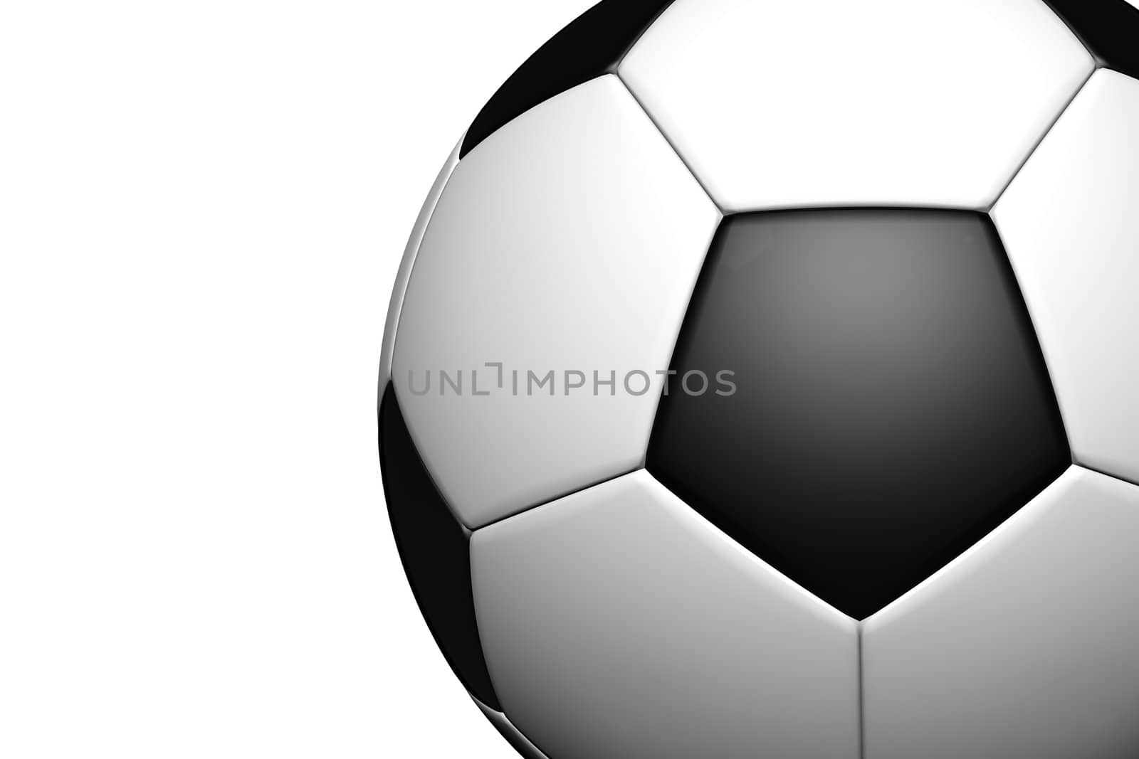 3d rendering of a soccer ball on white background