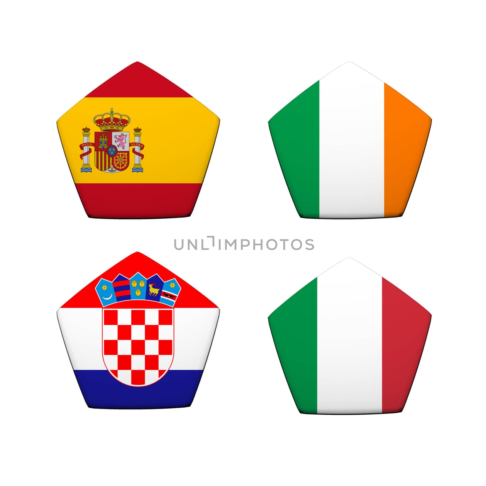 3d rendering a part of soccer ball with flag pattern, European S by jakgree