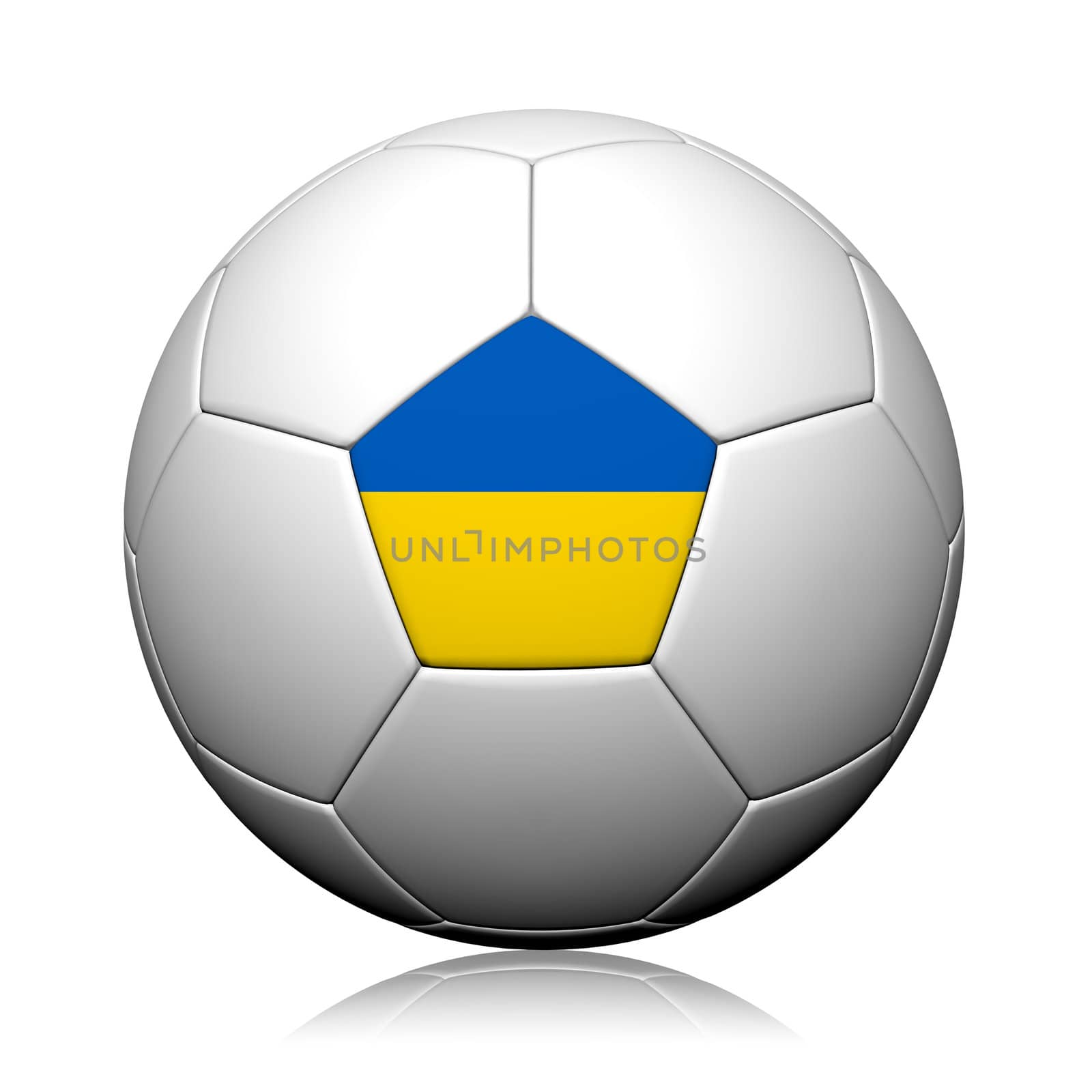 Ukraine Flag Pattern 3d rendering of a soccer ball