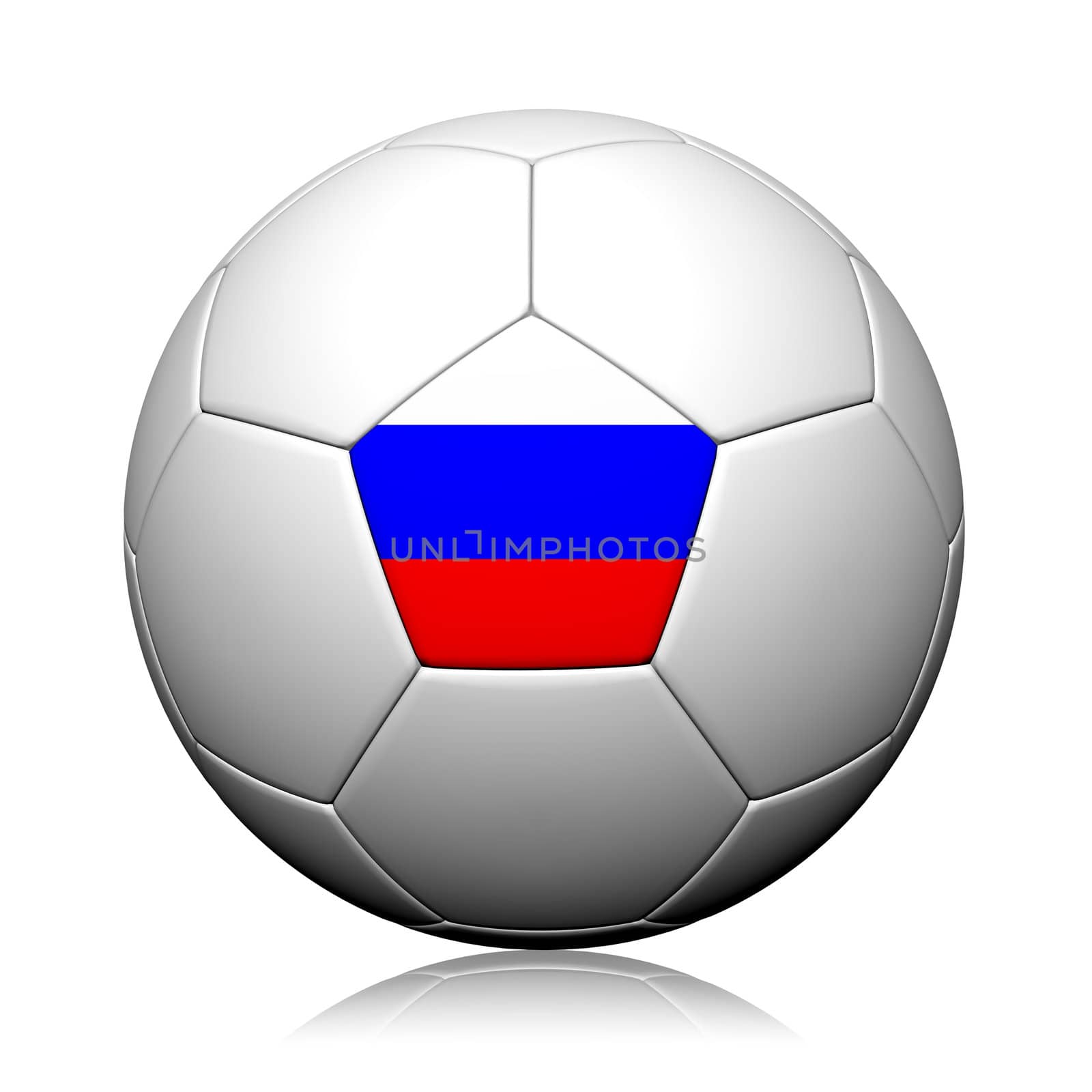 Russia Flag Pattern 3d rendering of a soccer ball by jakgree