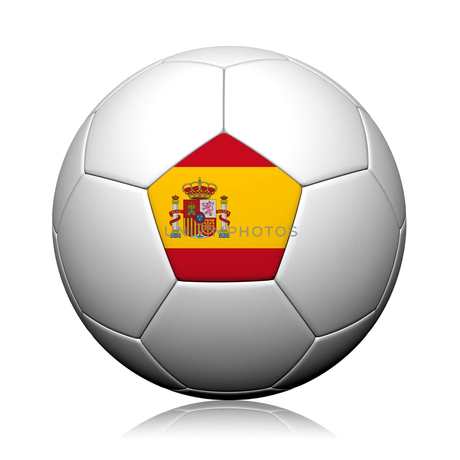 Spain Flag Pattern 3d rendering of a soccer ball by jakgree