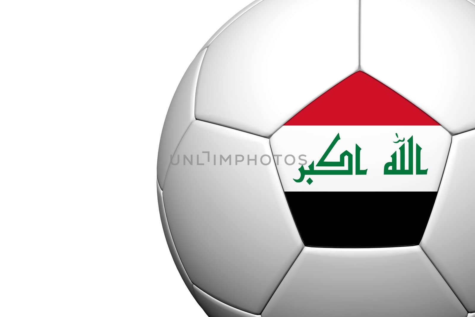 Iraq Flag Pattern 3d rendering of a soccer ball