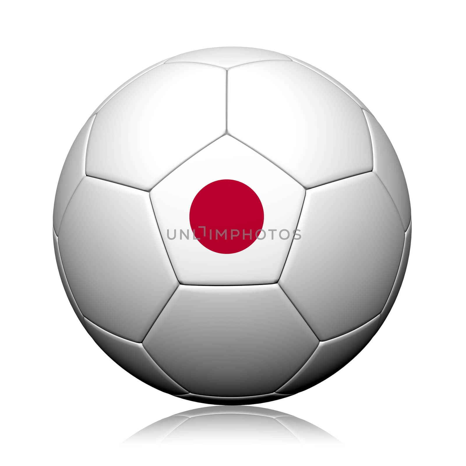 Japan Flag Pattern 3d rendering of a soccer ball by jakgree