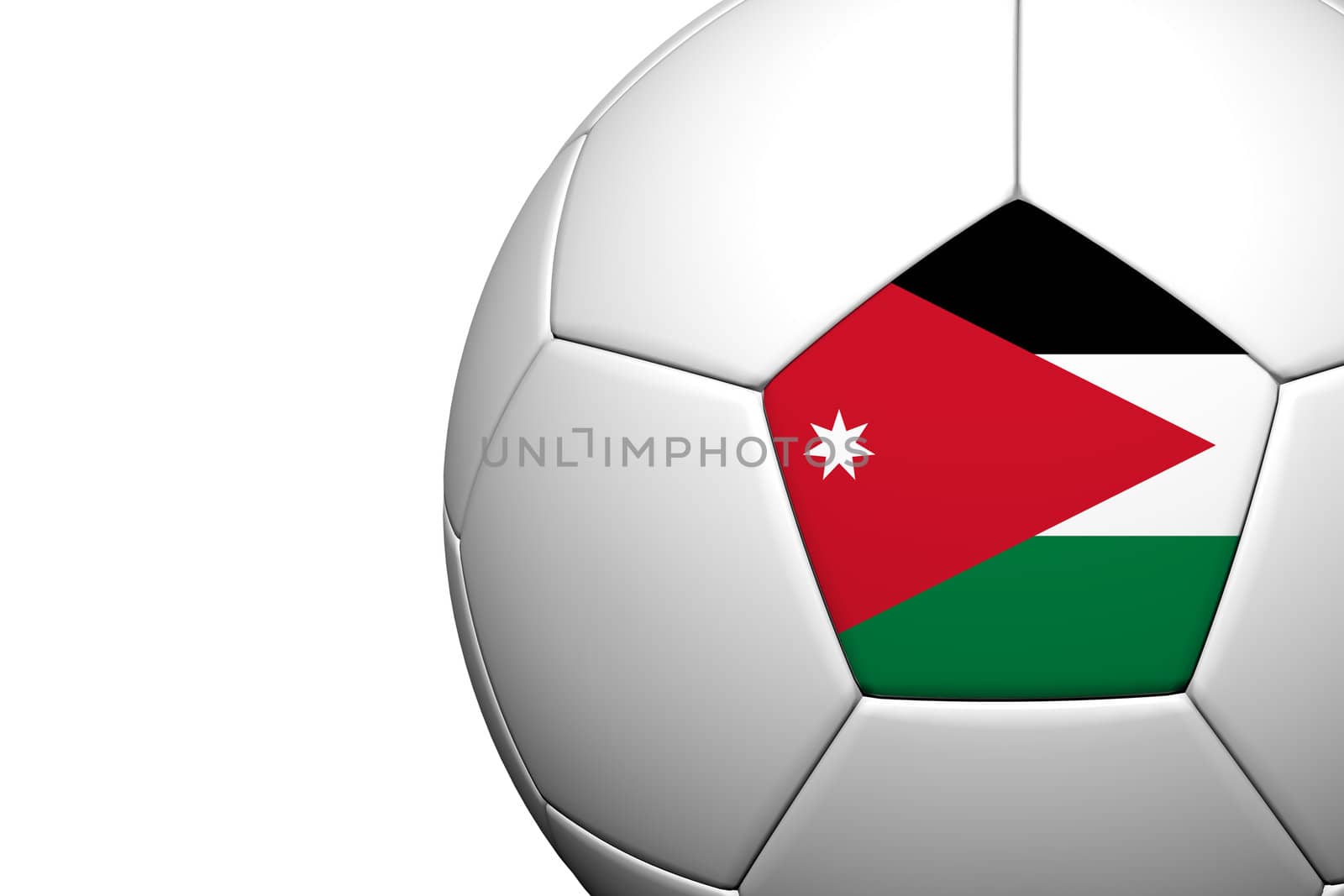 Jordan Flag Pattern 3d rendering of a soccer ball