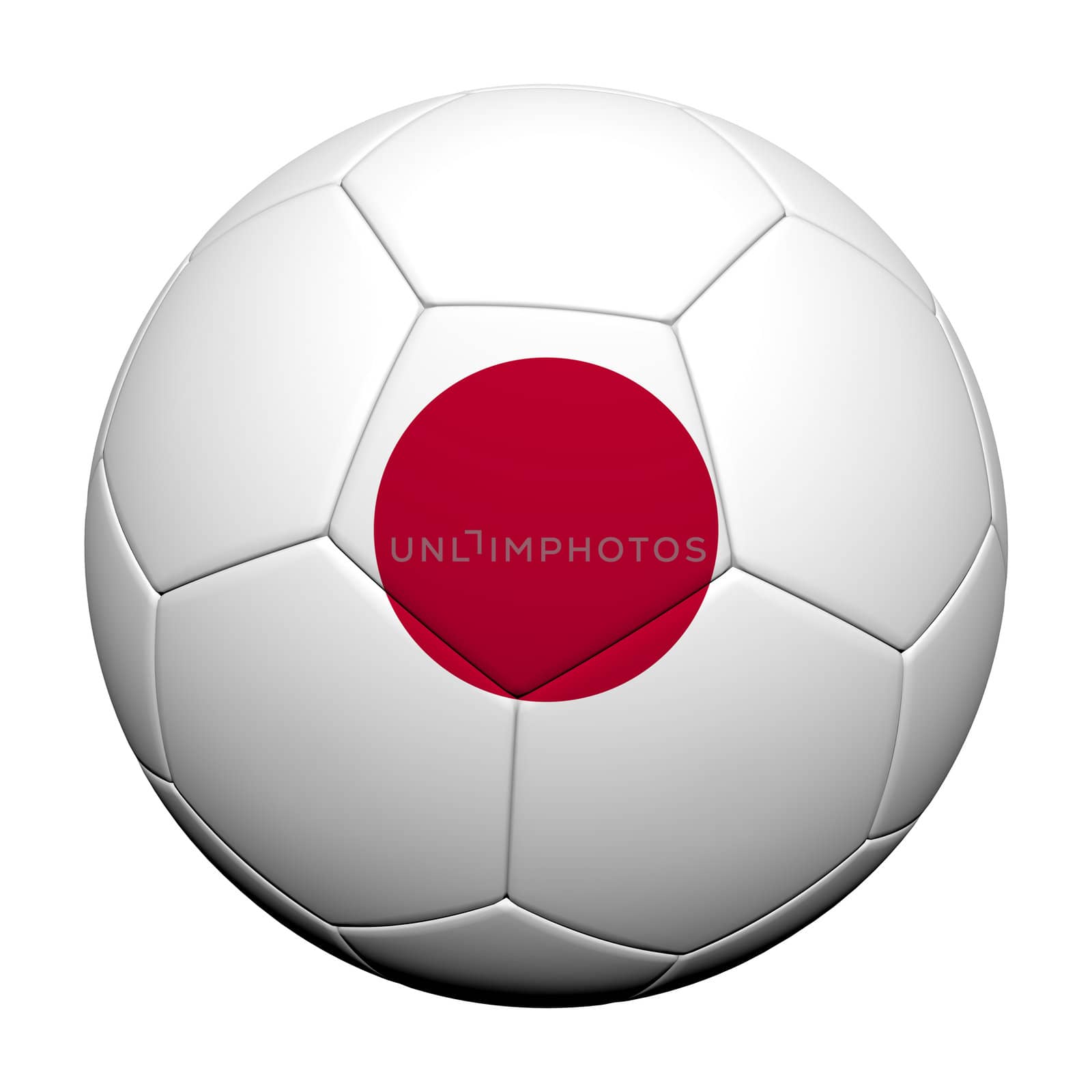 Japan Flag Pattern 3d rendering of a soccer ball  by jakgree