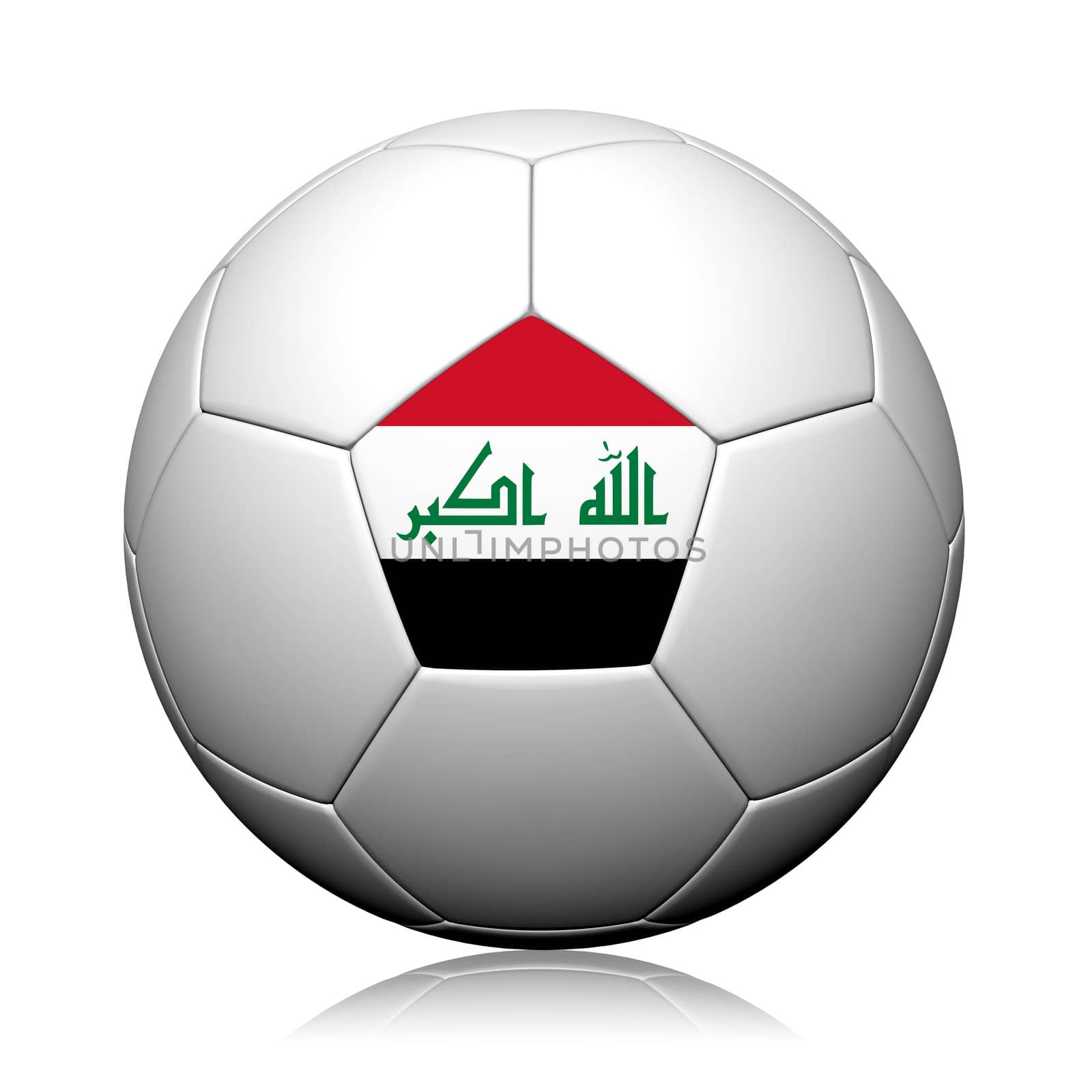 Iraq Flag Pattern 3d rendering of a soccer ball