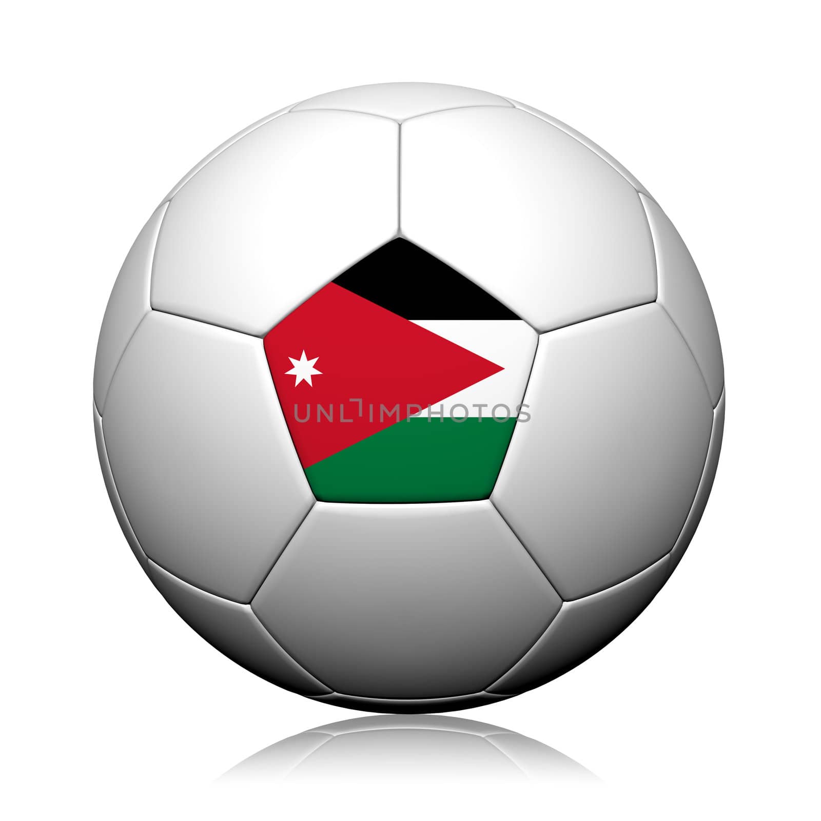 Jordan Flag Pattern 3d rendering of a soccer ball by jakgree