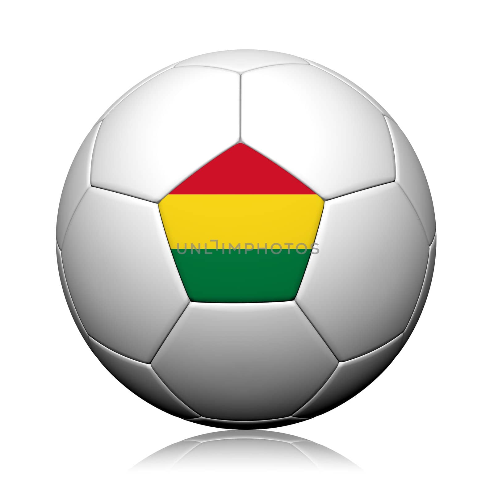 Bolivia Flag Pattern 3d rendering of a soccer ball