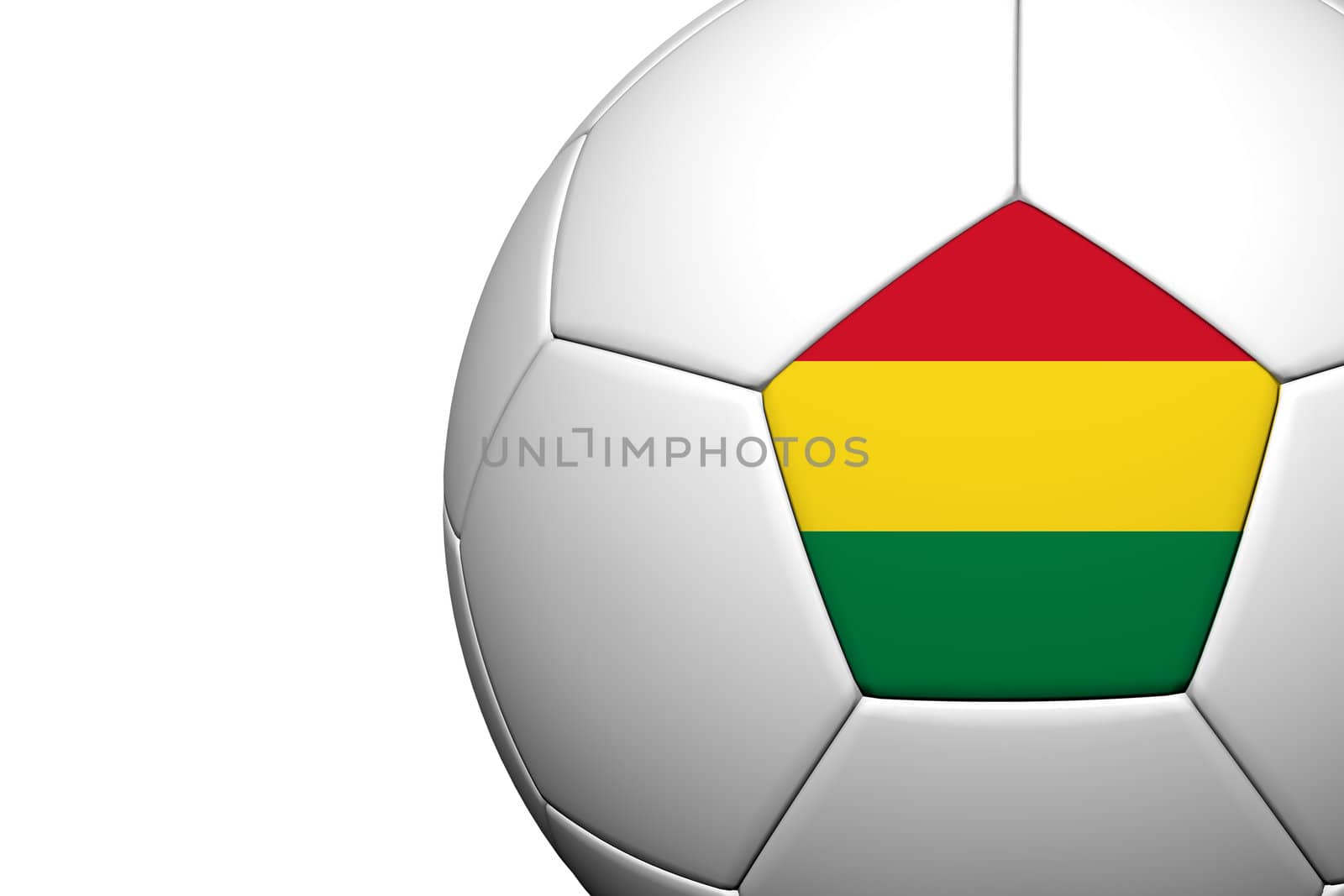 Bolivia Flag Pattern 3d rendering of a soccer ball