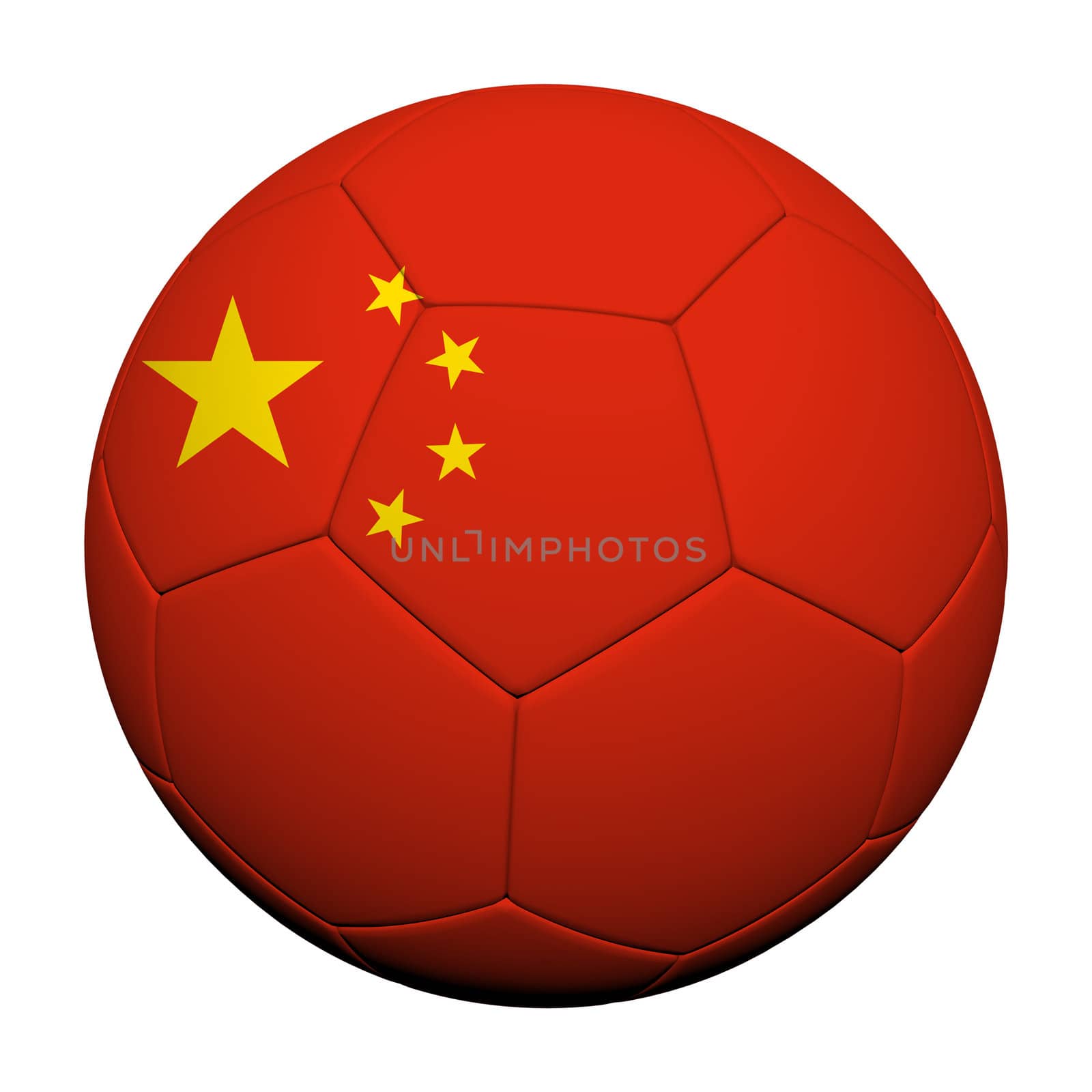 China Flag Pattern 3d rendering of a soccer ball by jakgree