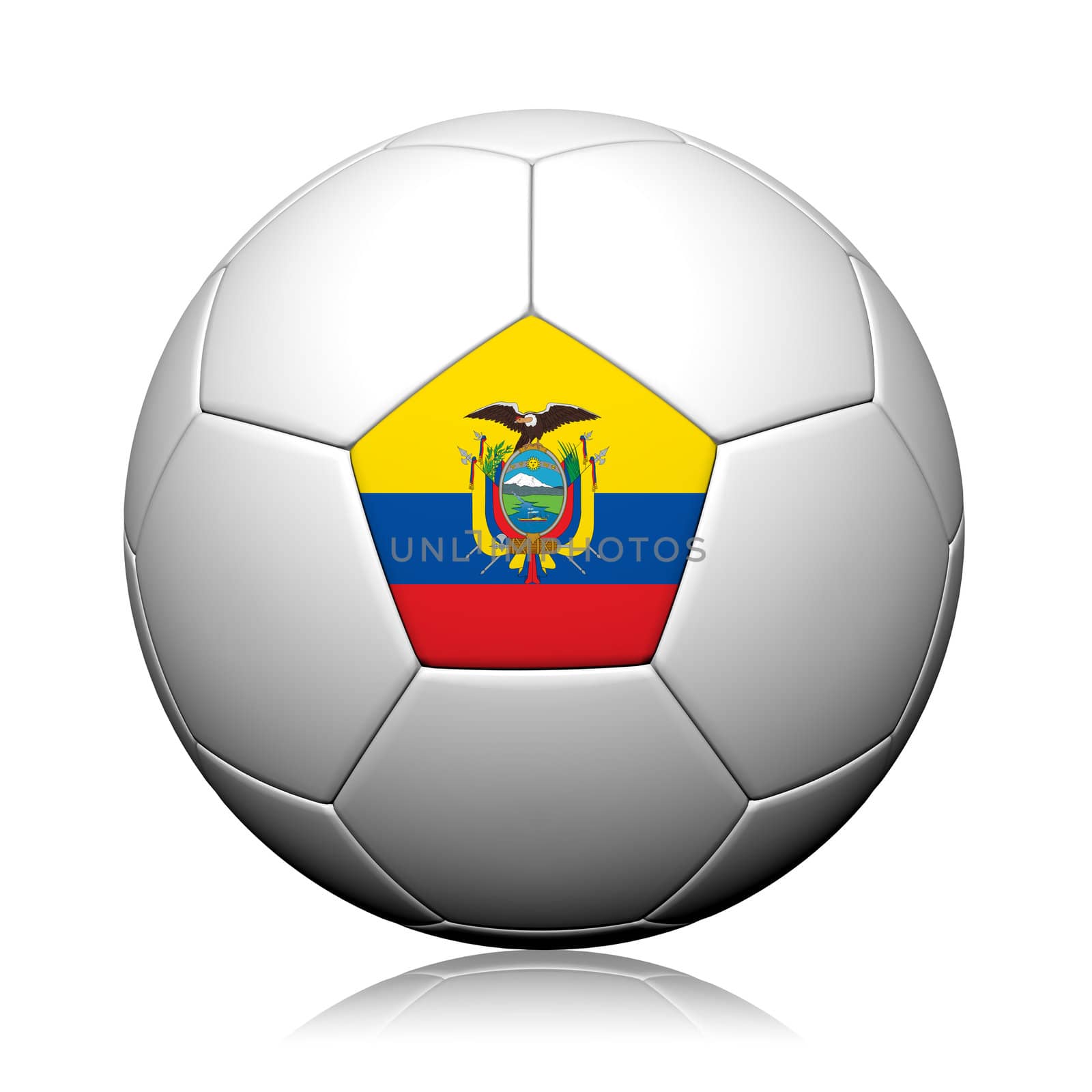 Ecuador Flag Pattern 3d rendering of a soccer ball by jakgree