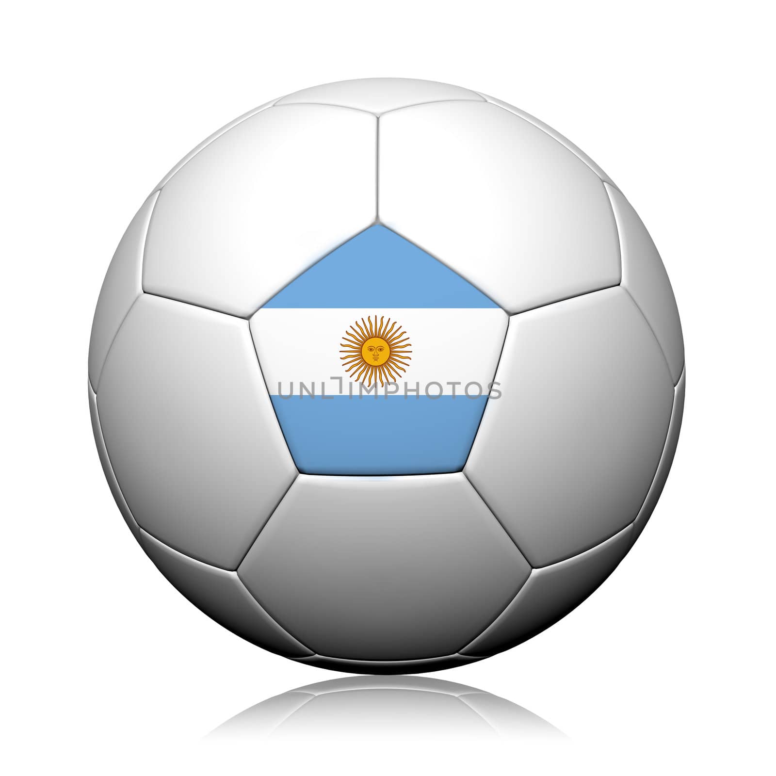 Argentina Flag Pattern 3d rendering of a soccer ball by jakgree