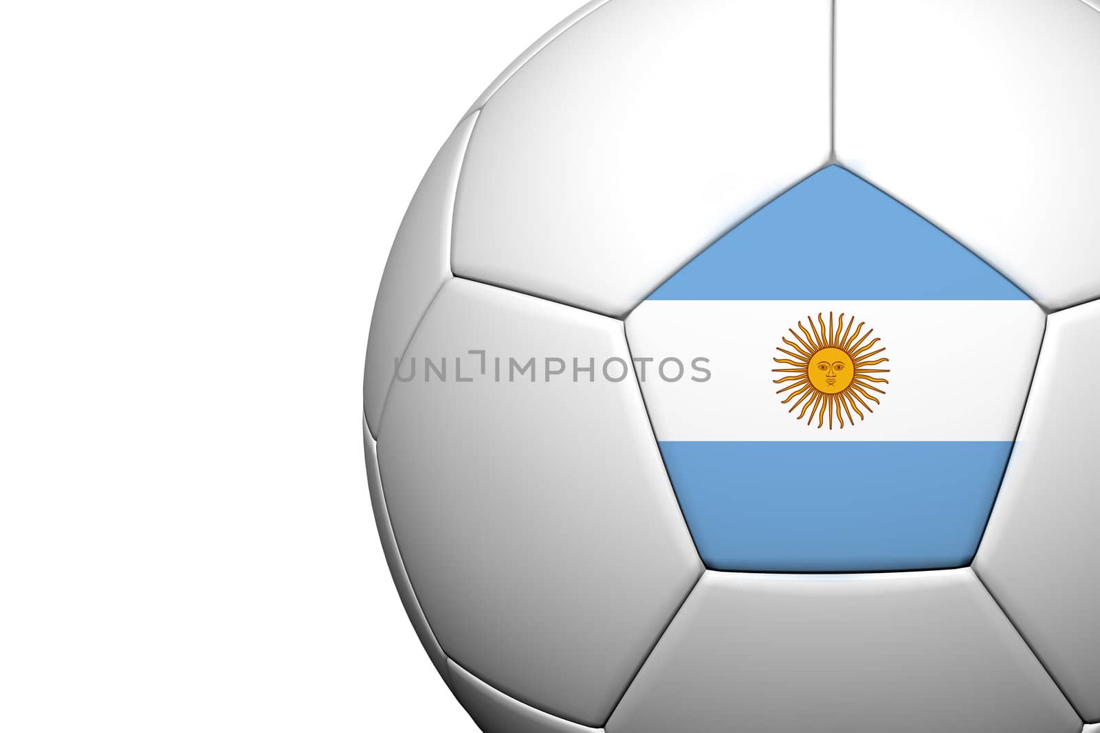 Argentina Flag Pattern 3d rendering of a soccer ball