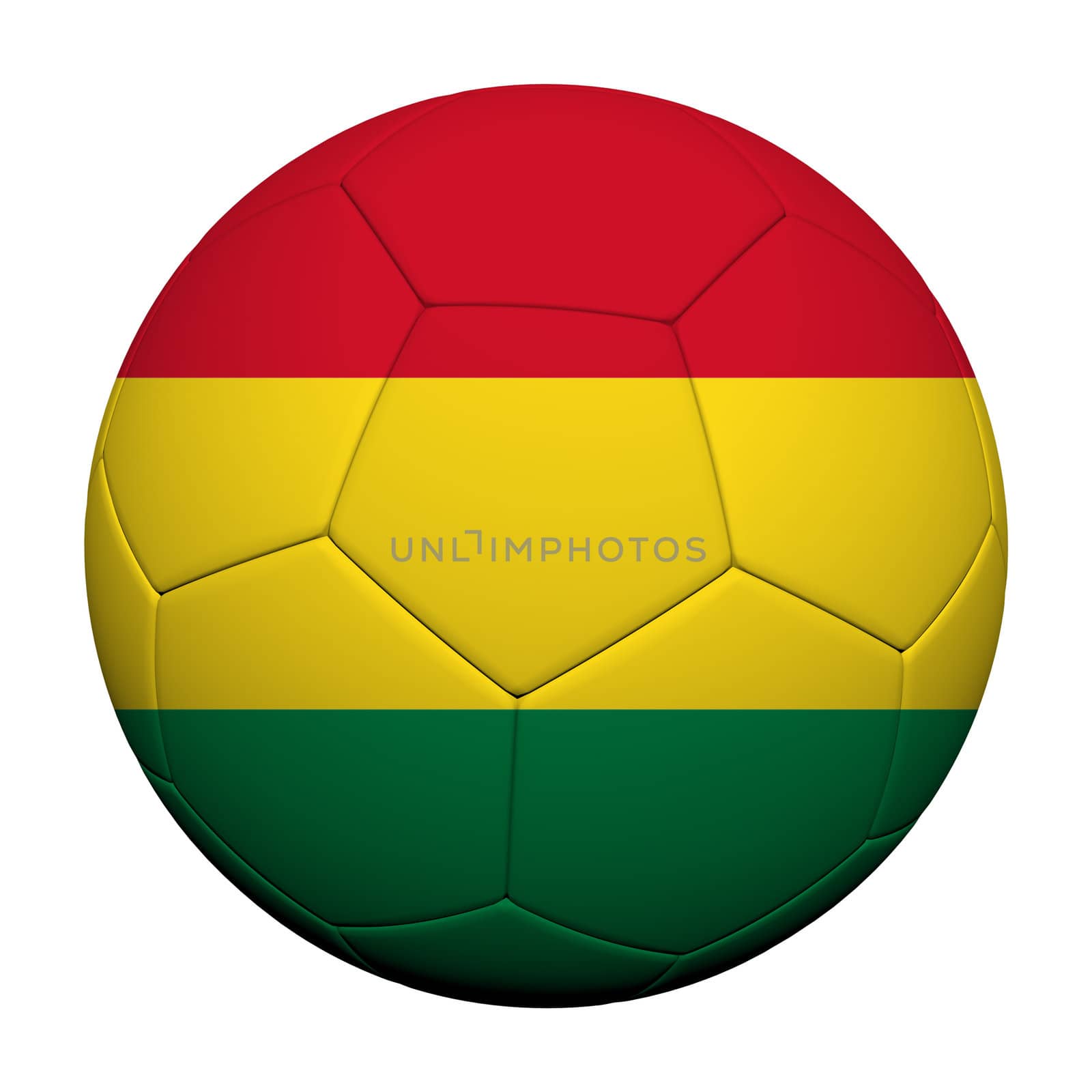 Bolivia Flag Pattern 3d rendering of a soccer ball 