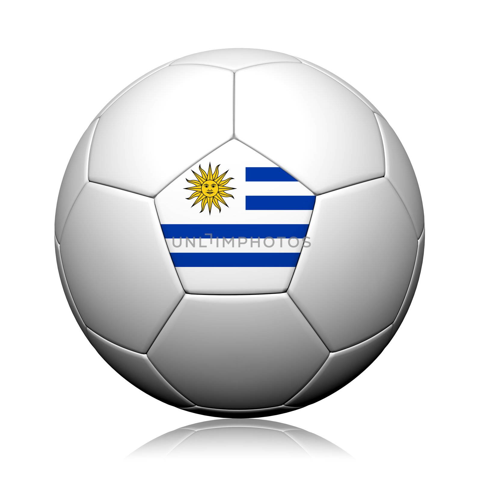 Uruguay Flag Pattern 3d rendering of a soccer ball by jakgree