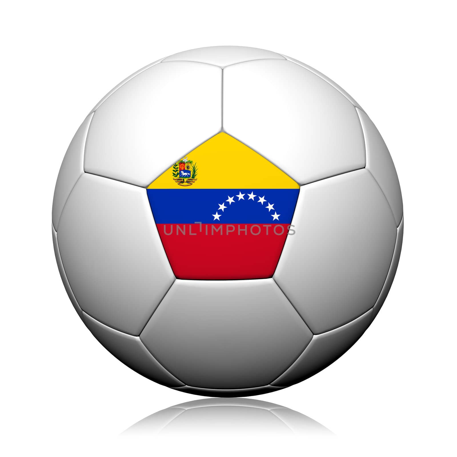 Venezuela Flag Pattern 3d rendering of a soccer ball by jakgree